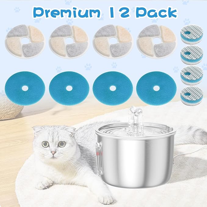 Filtro para Fuente de Agua para Gatos, 4 Repuestos para Fuente Automática de 2L miniatura 5