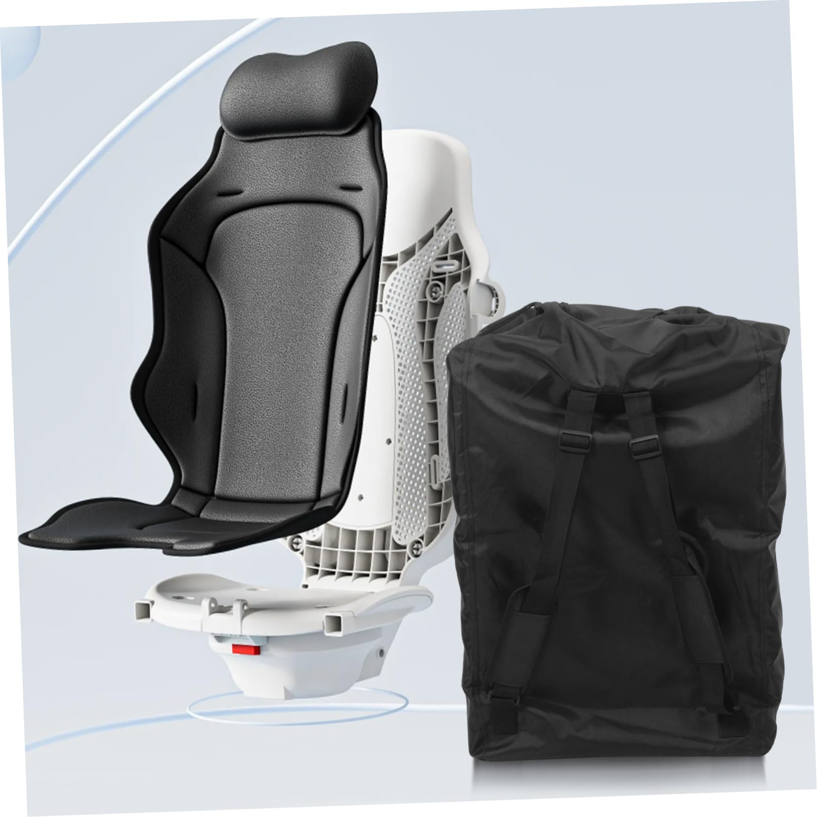 Toddmomy Borsa da Viaggio per Passeggino Zaino Nero Oxford Capiente | Scomparti Multipli, Formato 1 Pezzo, Adatto a Oggetti per Bebè e Uso in Aereo