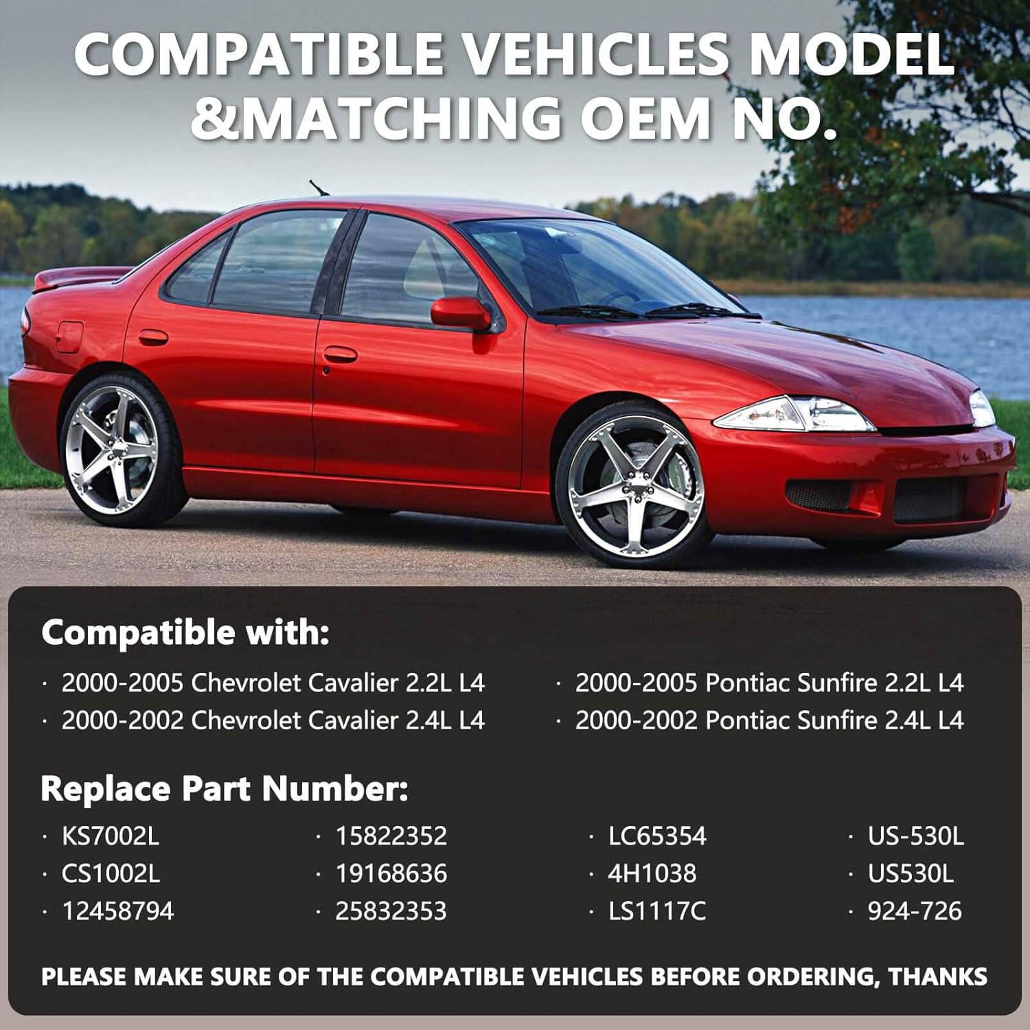 RAMATA 924-726 Ignition Switch Lock Cylinder with 2 Keys Compatible with 2000 2001 2002 2003 2004 2005 Chevrolet Cavalier, Pontiac Sunfire, Replace # 924726