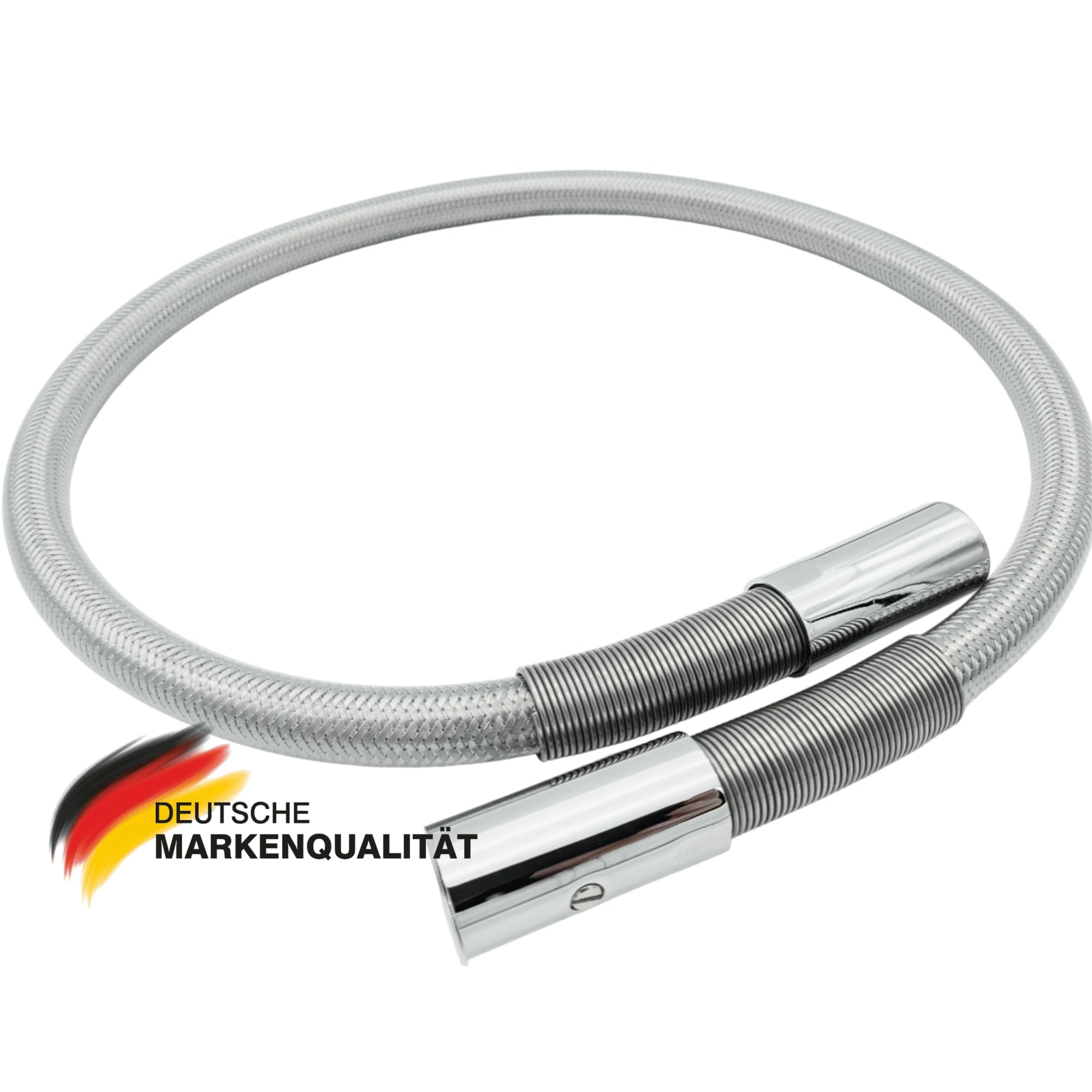 BE-GASTRO | Tubo flessibile professionale per doccia da 100 cm, con speciale protezione antipiega, per doccia in treccia inox rivestito in gomma – attacchi 1/2", tubo di ricambio per doccetta