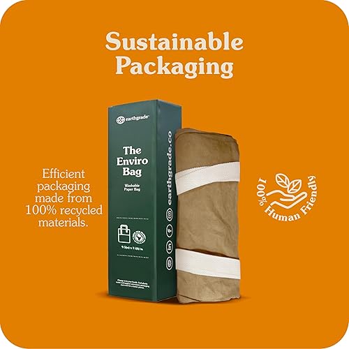 Miniatura 7 de Reusable Grocery Bag Large Sustainable Washable Paper Tote with Reinforced Seams. Foldable and Durable.