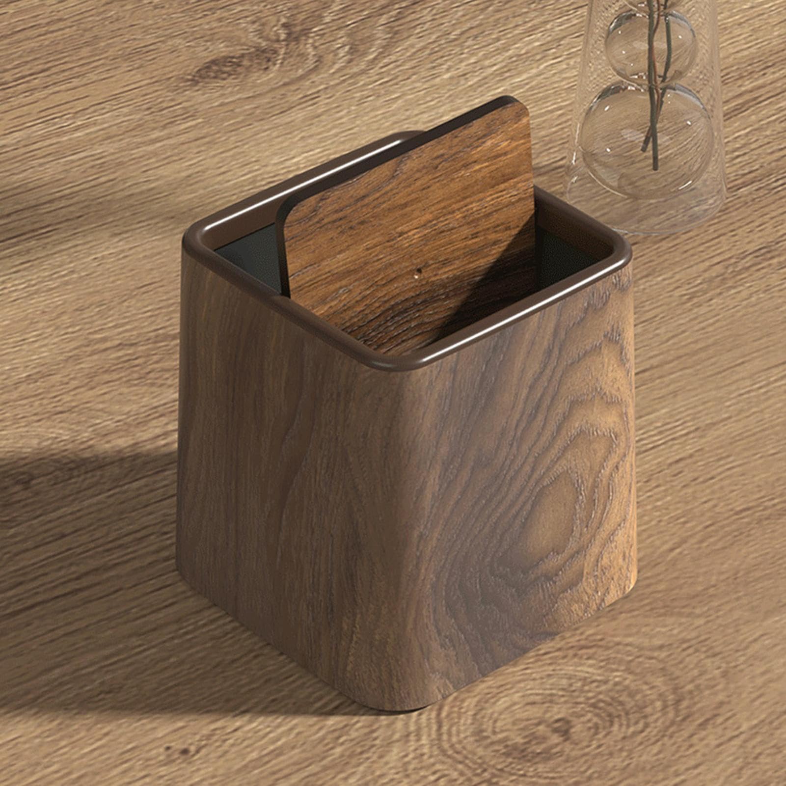 Genérico Cubo De Basura Para Escritorio | Papelera Pequeña,Cubo de Basura Retro con Tapa Ahorra Espacio para Habitación Infantil Cocina Residencia Universitaria