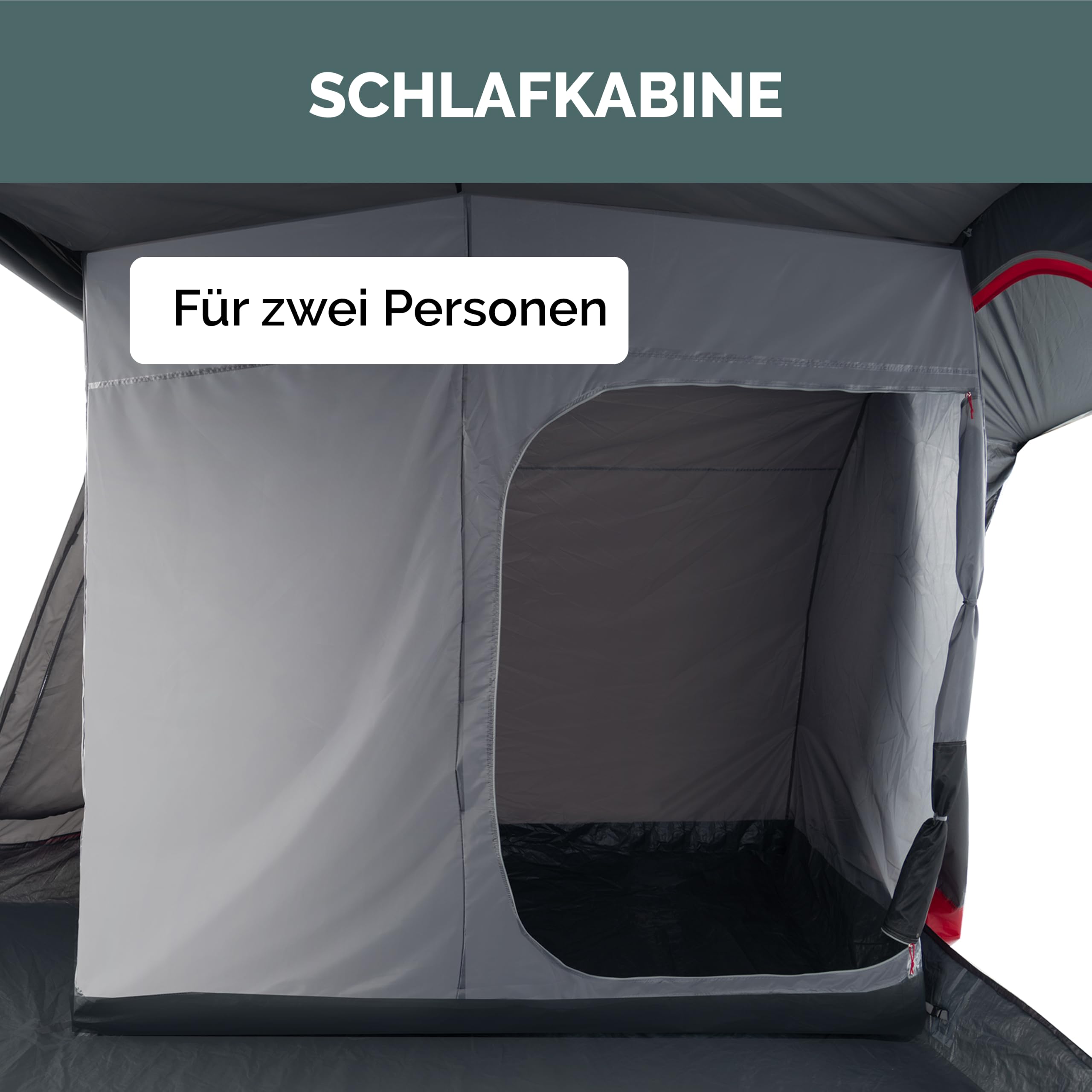 JUSTCAMP Yuba Bus Vorzelt mit Boden (für 4-5 Personen), Keder 5 & 7 mm, Anbauhöhe 180-220 cm