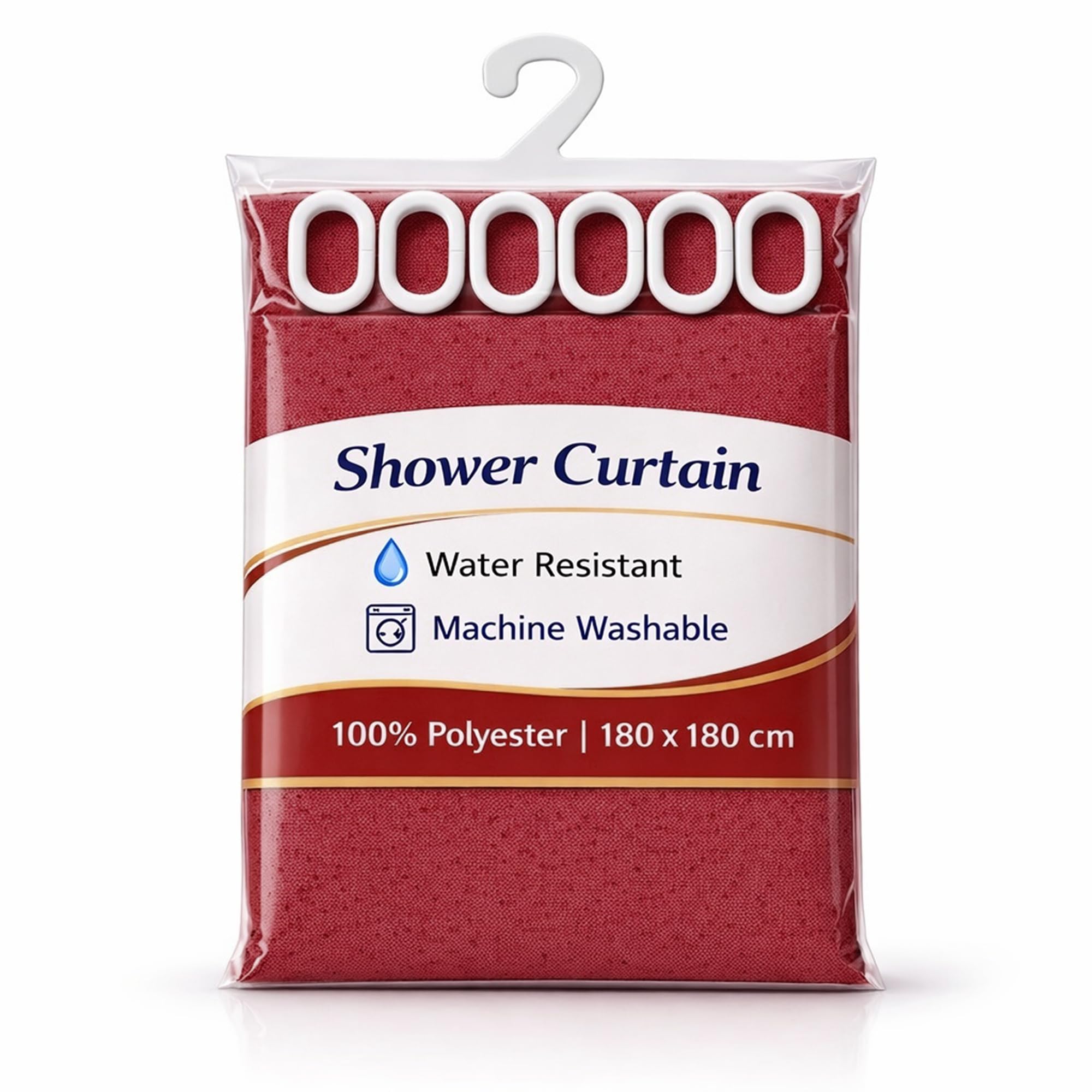 One Best Deal Burgundy Obd Shower Curtain 180 X 180 Cm Waterproof Polyester Fabric Machine Washable Bathroom Curtain Anti Mould Mildew Resistant With 12 Hooks