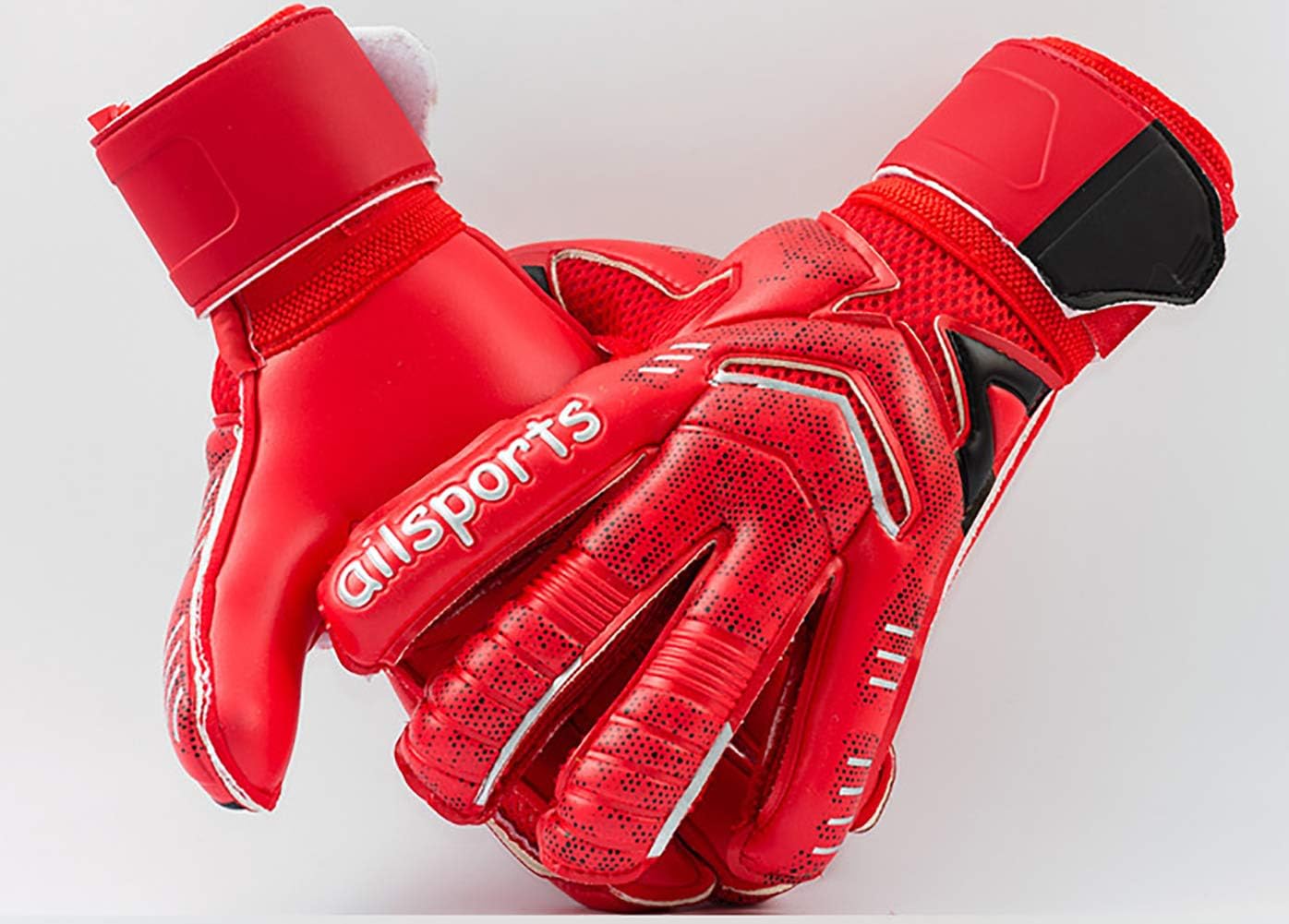 Qike Soccer Gloves Goalkeeper Protection Padded Football Protective Gear Set Football Goalkeeping Gloves Strong Grip，Finger Spines for Youth Adult : Everything Else