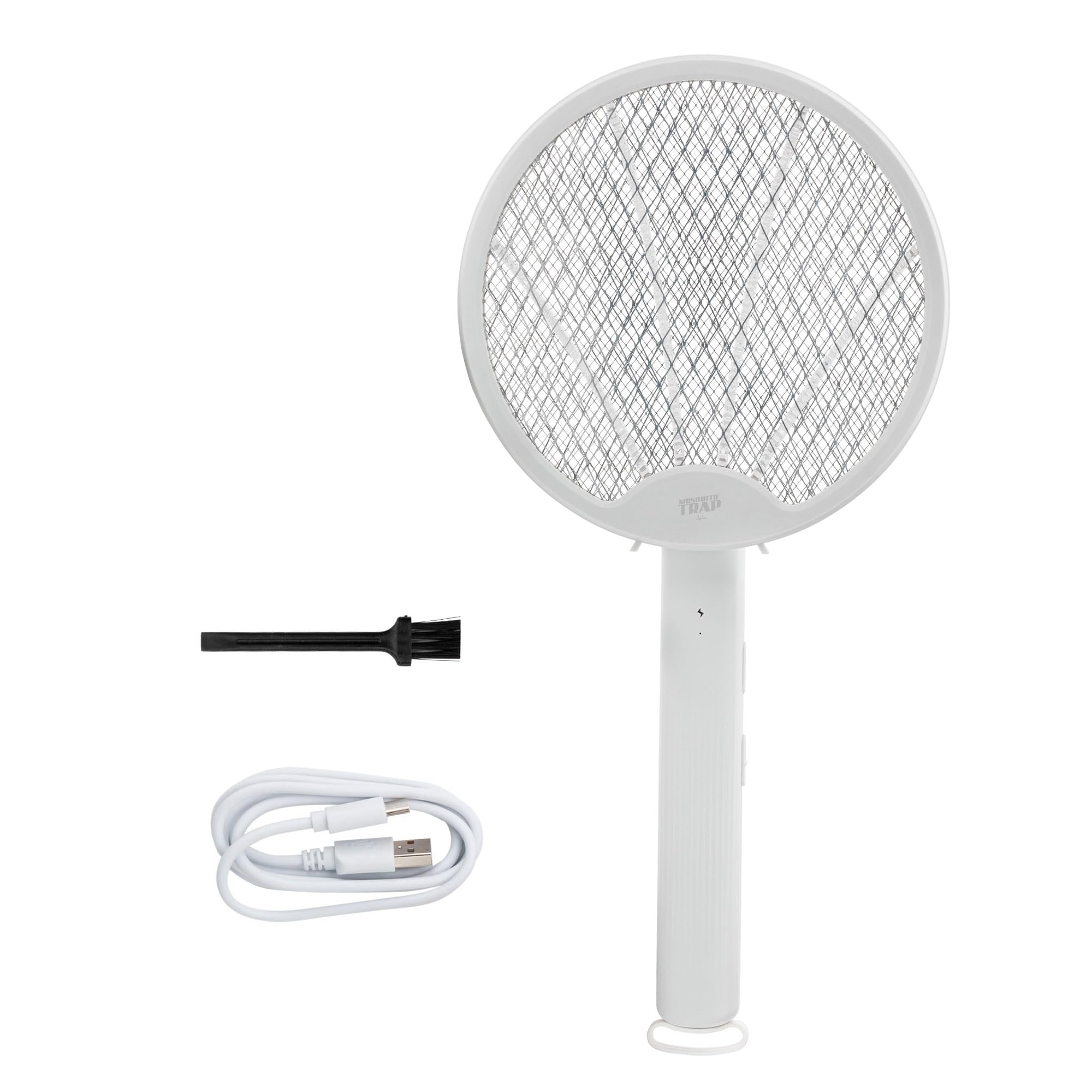 JATA HOGAR MOST3555 - Raqueta Eléctrica Antimosquitos Recargable USB 2 en 1, Mata Moscas y Mosquitos UV, Modo Fijo y Manual, 30 m², Interior y Exterior