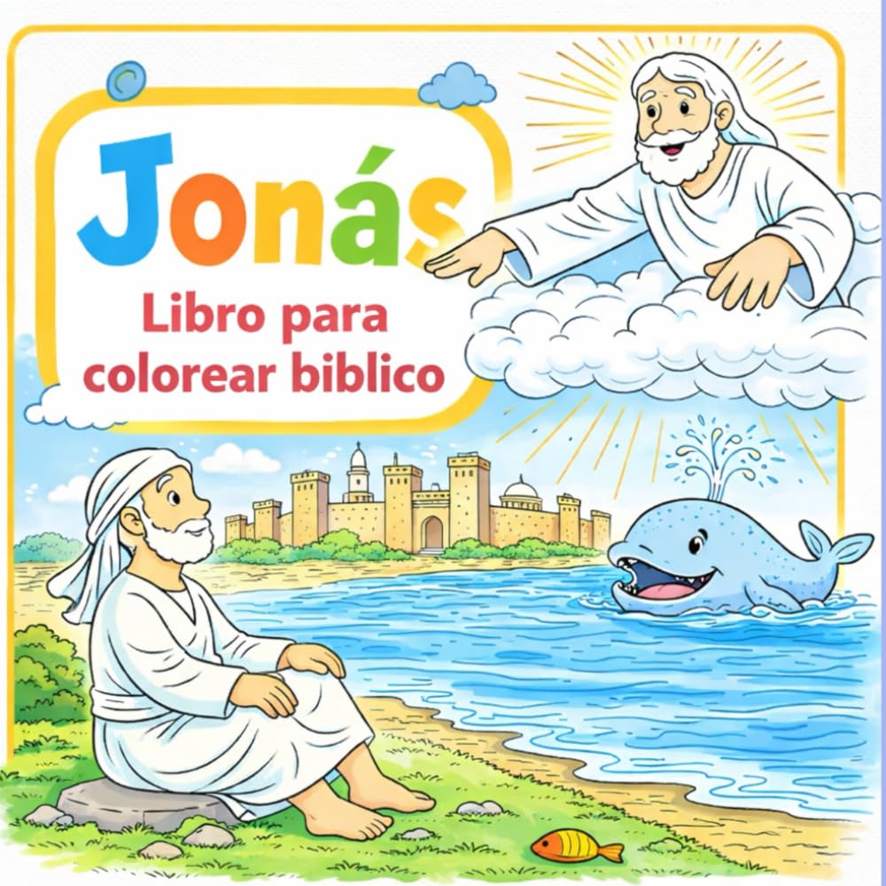 Jonás Libro para Colorear Bíblico: Una historia de obediencia, amor y segundas oportunidades (5–7 años)