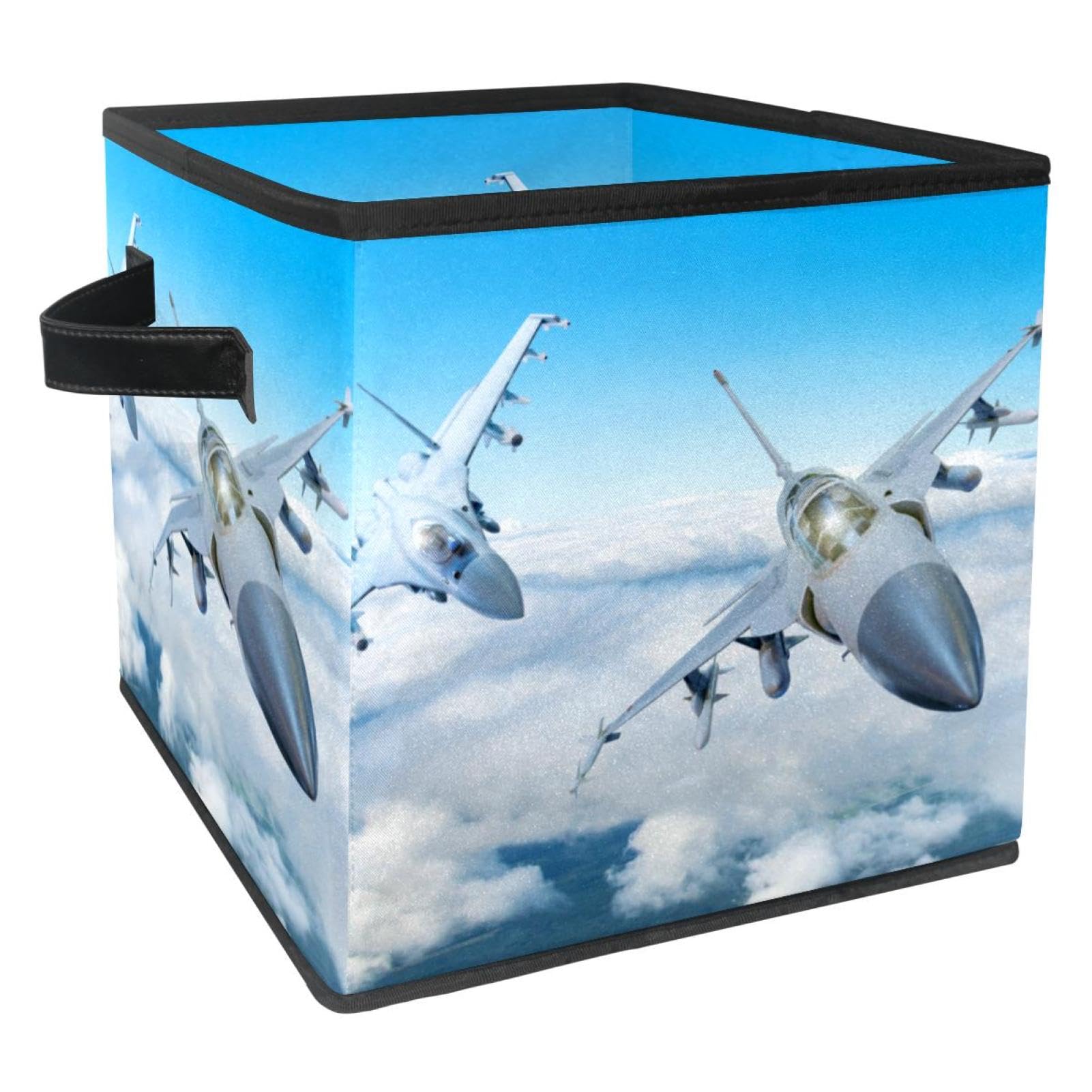 Cube de rangement pliable tissu anti-désordre pour placard chambre enfant motif avion jet