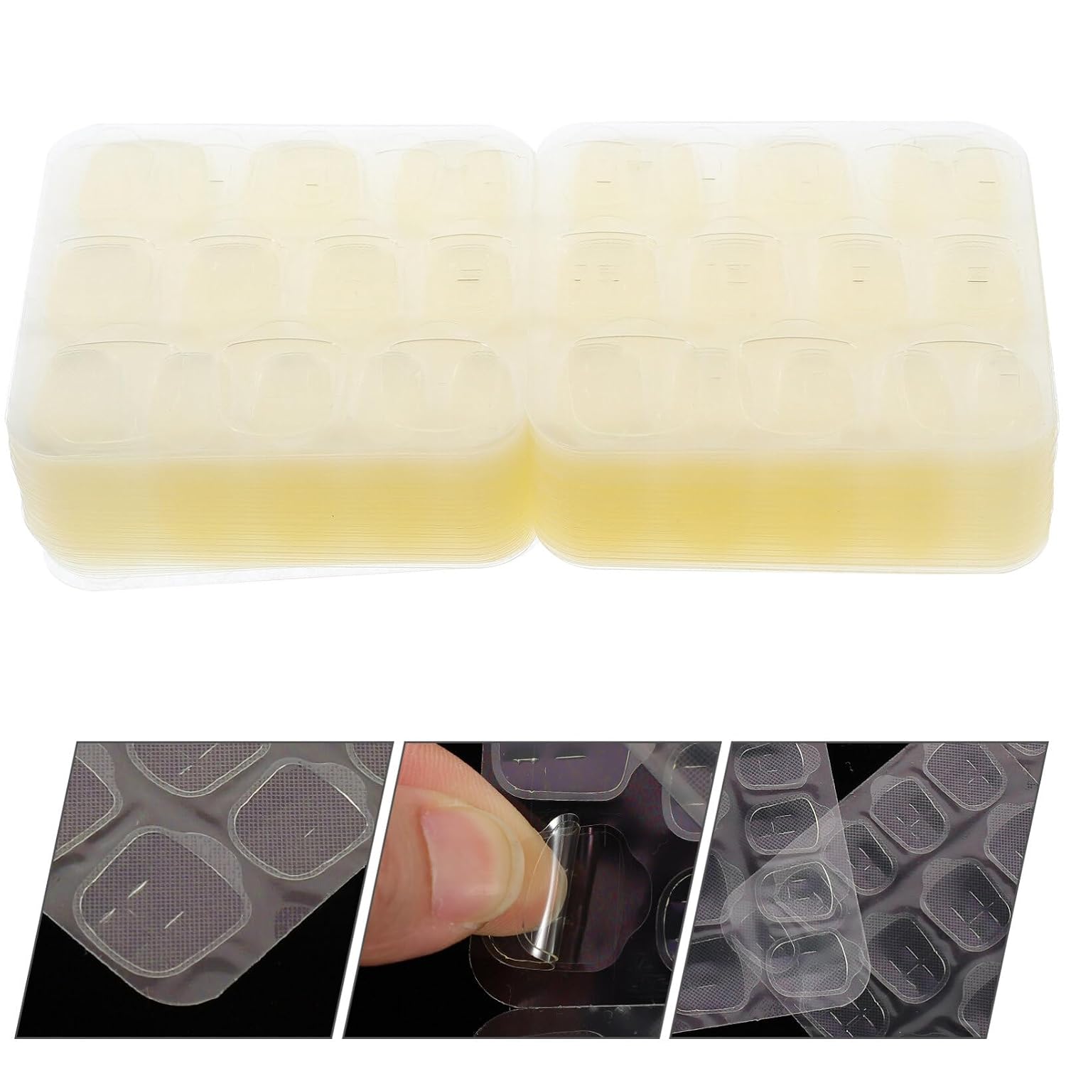 Ipetboom 50sheets Double-Sided Nail Adhesive Tabs Strong Nail Glue Practical and Convenient for Women and Girls