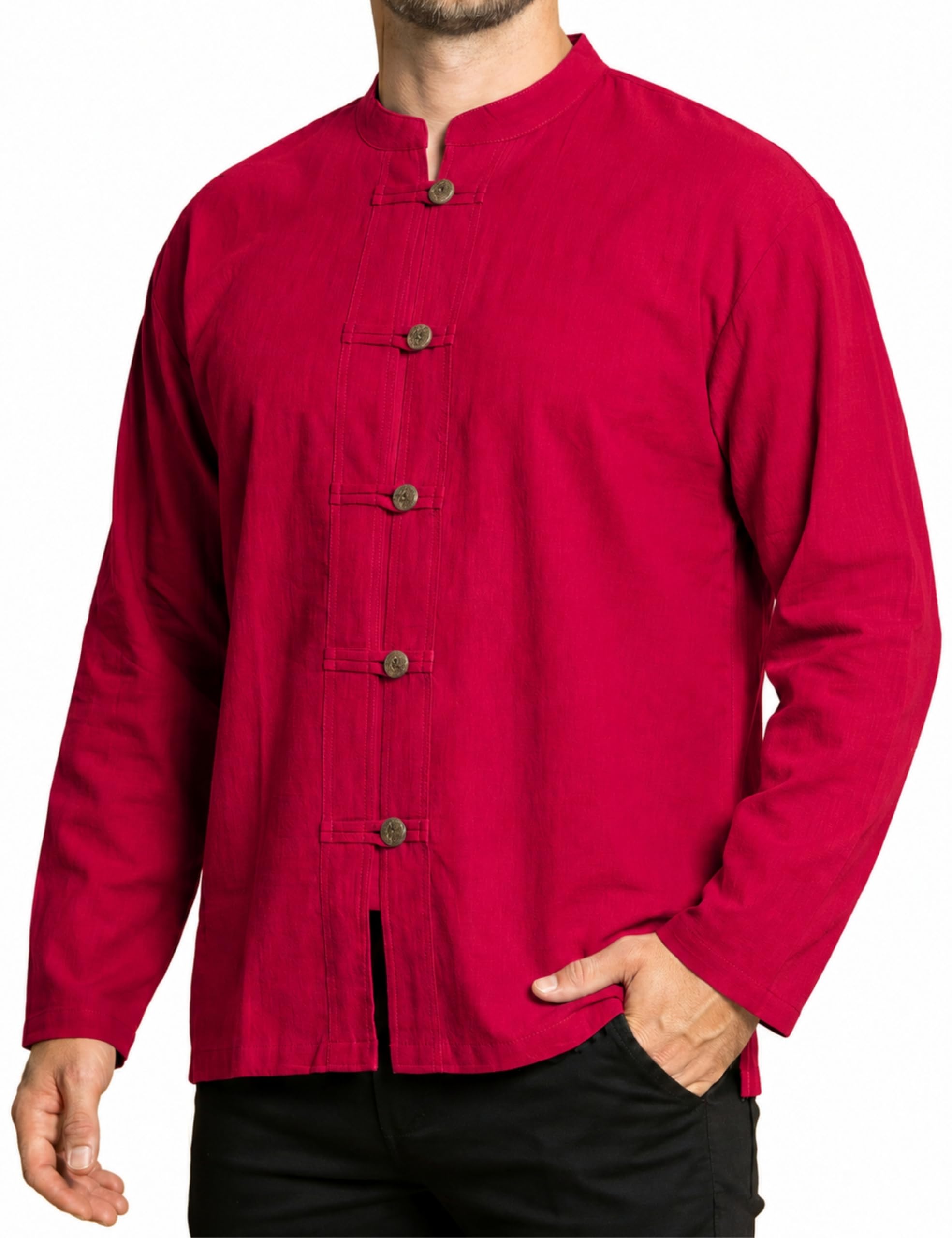 PANASIAM ShirtBEN-5Button, red L