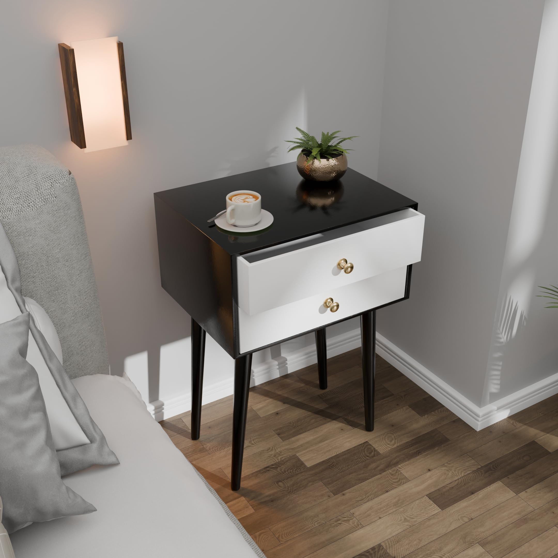 See full amazon price history chart for ETIQUETTE ART Modern Bedside Table with Solid Wood Legs, Minimalist and Practical End Side Table with Drawer Storage, Easy Assembly (Black White) (Black White) ETIQUETTE ART Modern Bedside Table with Solid Wood Legs, Minimalist and Practical End Side Table with Drawer Storage, Easy Assembly (Black White) (Black White) (B0D63HMWR5) Amazon Price History, Amazon Price Tracker