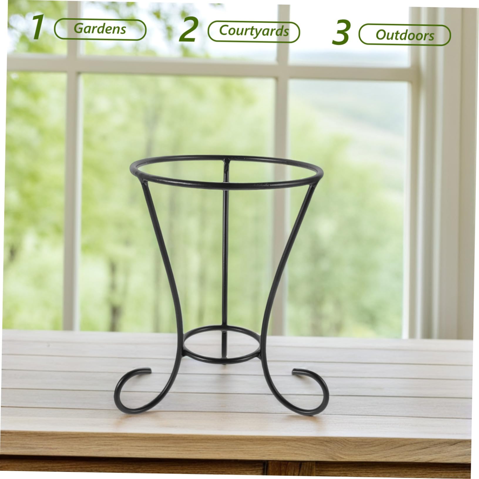 BESTonZON Supporto Stabile e Versatile in Ferro Nero per Sfere da Giardino in Vetro Design Elegante e Decorativo per Esposizione All'aperto