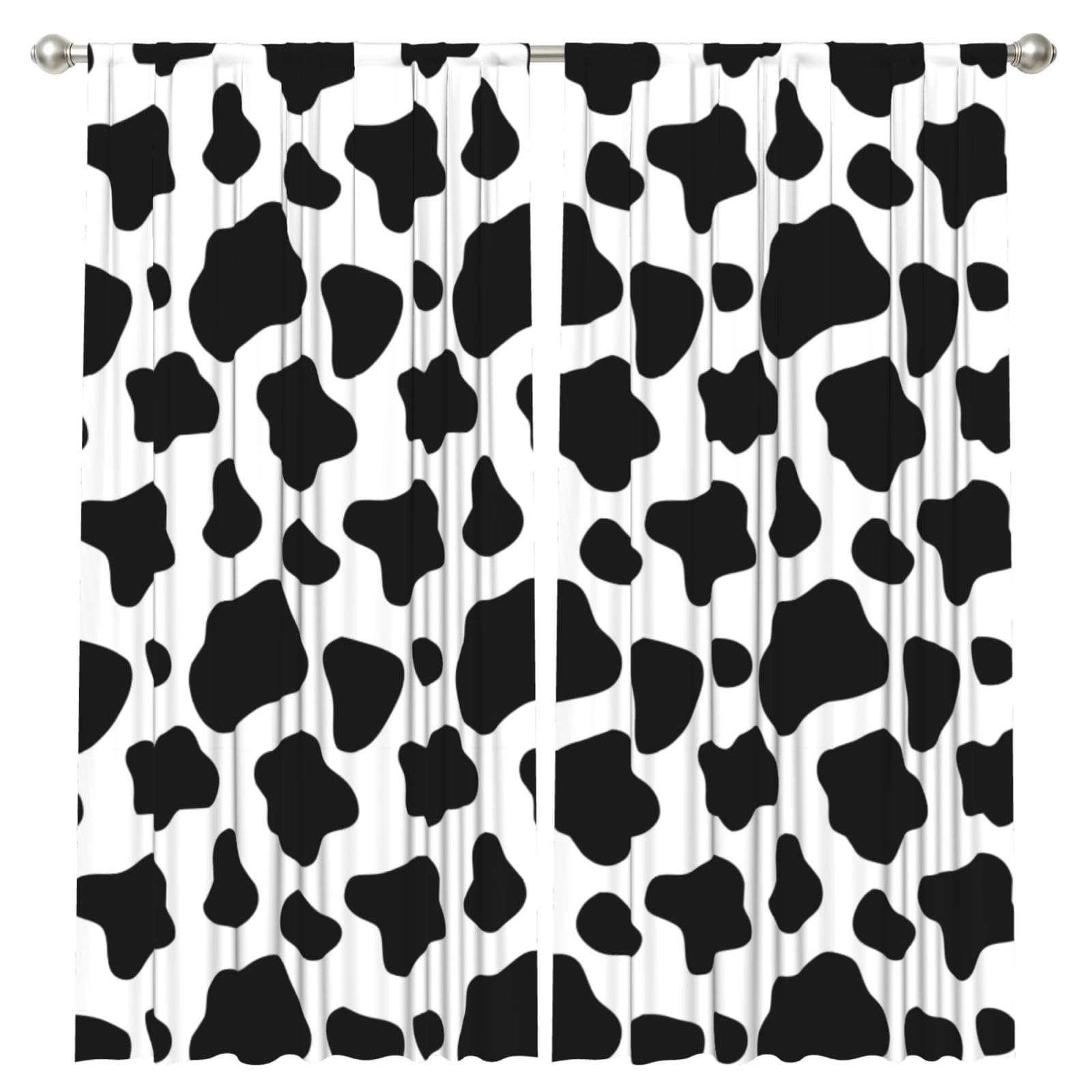 InOmak Cow, 2 Panels Window Curtains 52 x 84 Inch Blackout Curtains for Living Room Bedroom
