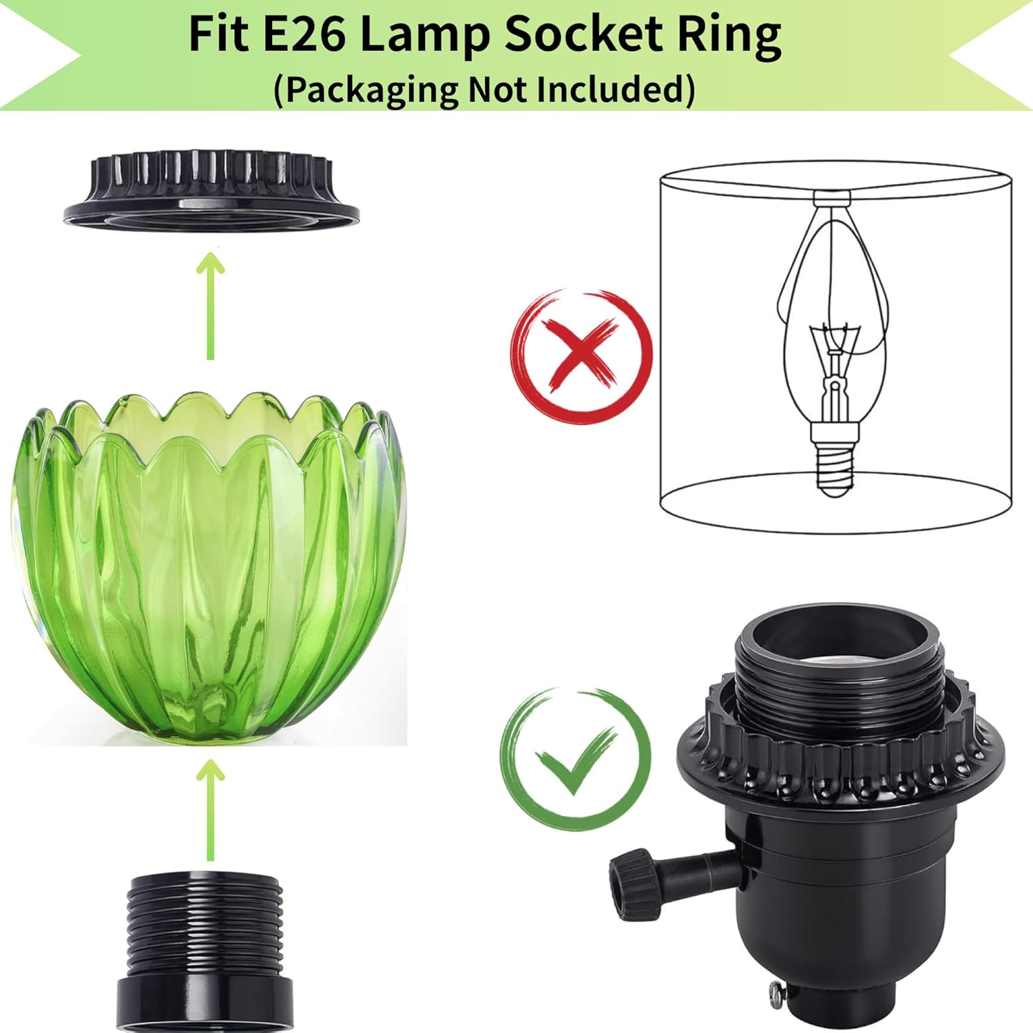 GO&SO Small Glass Green Tulip Lamp Shades 3 Pcs Flower Art Blown Pendant Lamp Shade,1.65" Top x 4.33" Diameter x 4.13" Height,1.58lb,Replacement Mini Lamp Shade for Table Wall Lamp Chandelier Decor