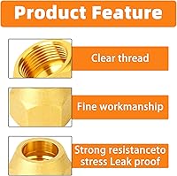 Vista 3 de GASHER 10 piezas de conector de tubo con abocinamiento SAE de latón, conector de tuerca de 1/2 pulgada para aire acondicionado, extensión de cobre