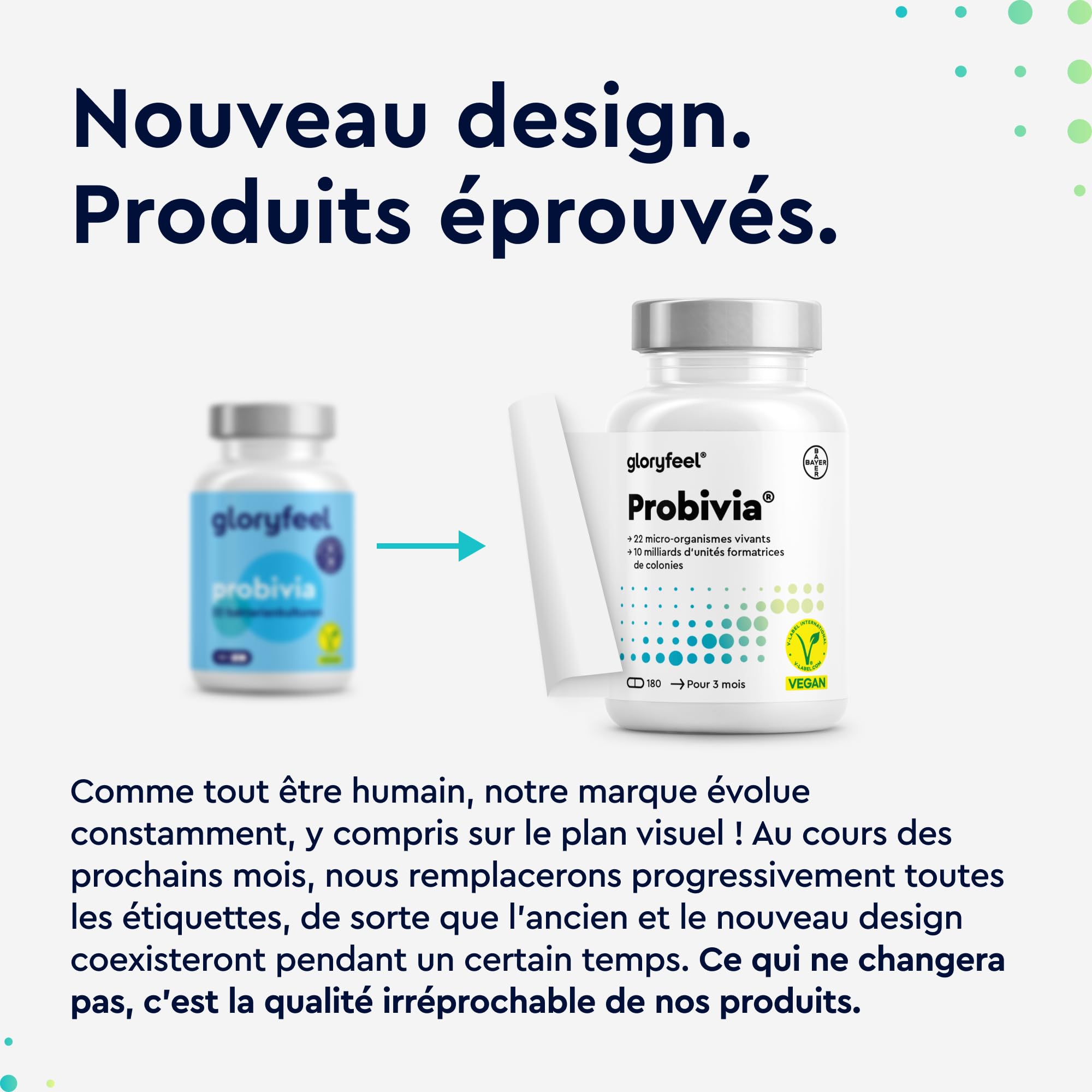 Probivia Probiotique Ferments Lactiques, 180 Capsules Végétaliens, 22 Souches de Bactéries avec Lactobacillus & Bifidobacterium pour la Flore Intestinale, 10 Milliards UFC, Complément Alimentaire