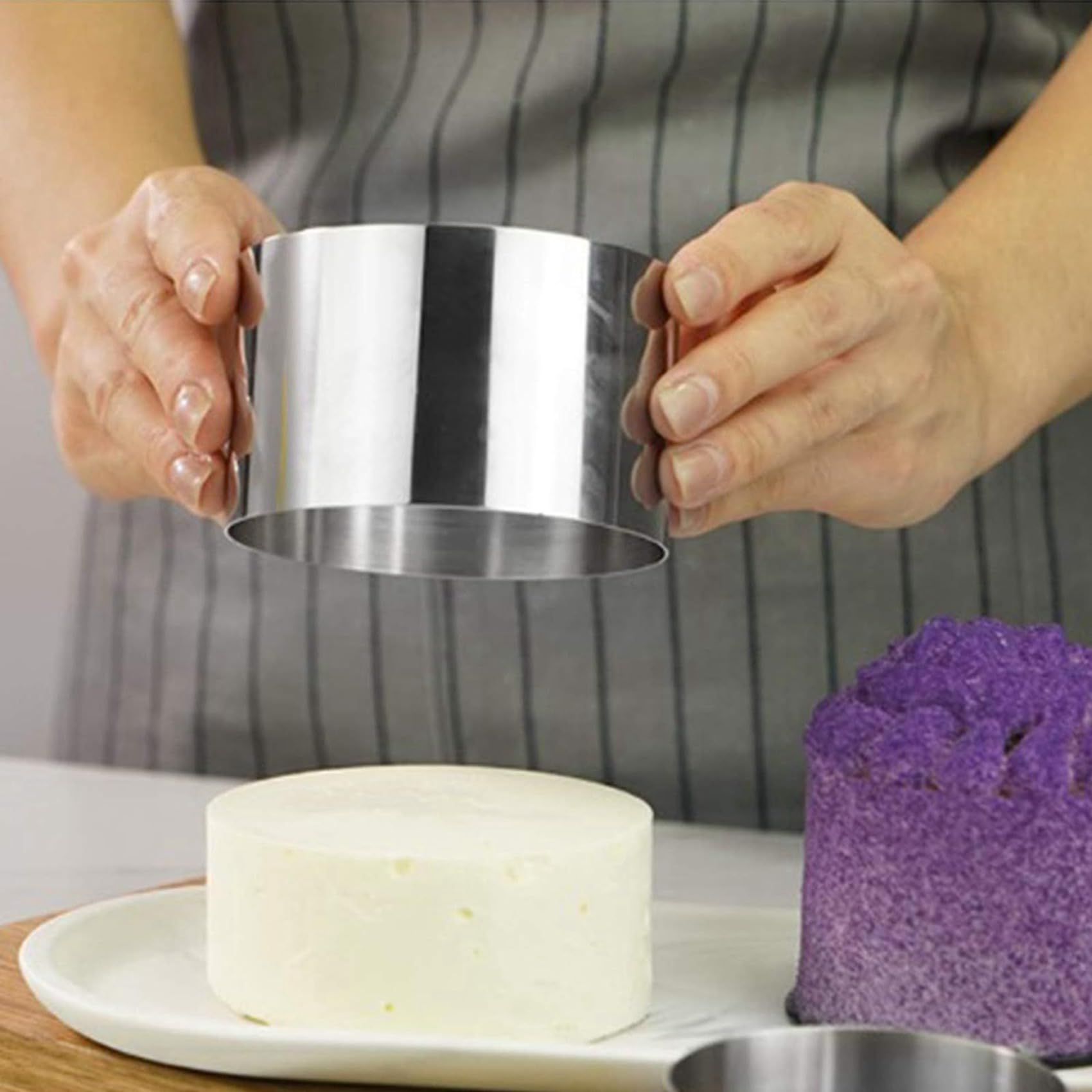 20x Stampo per Anelli Rotondi per Torta, Mini per Torta e Pasticceria per Alimenti Rotondo nel Acciaio Inossidabile, Set Stampi per Alimenti Dessert 2,4 Pollici