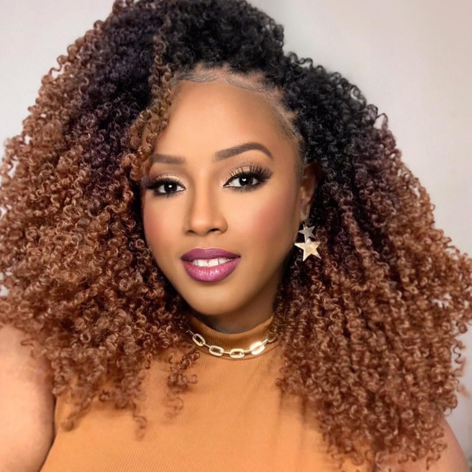 Aksice Pre-looped Yanky Twist Crochet Hair 8 Inch 8 Packs Bohemian Passion Twist Spring Mini Twist Crochet Hair for Black Women Boho Crochet Braids