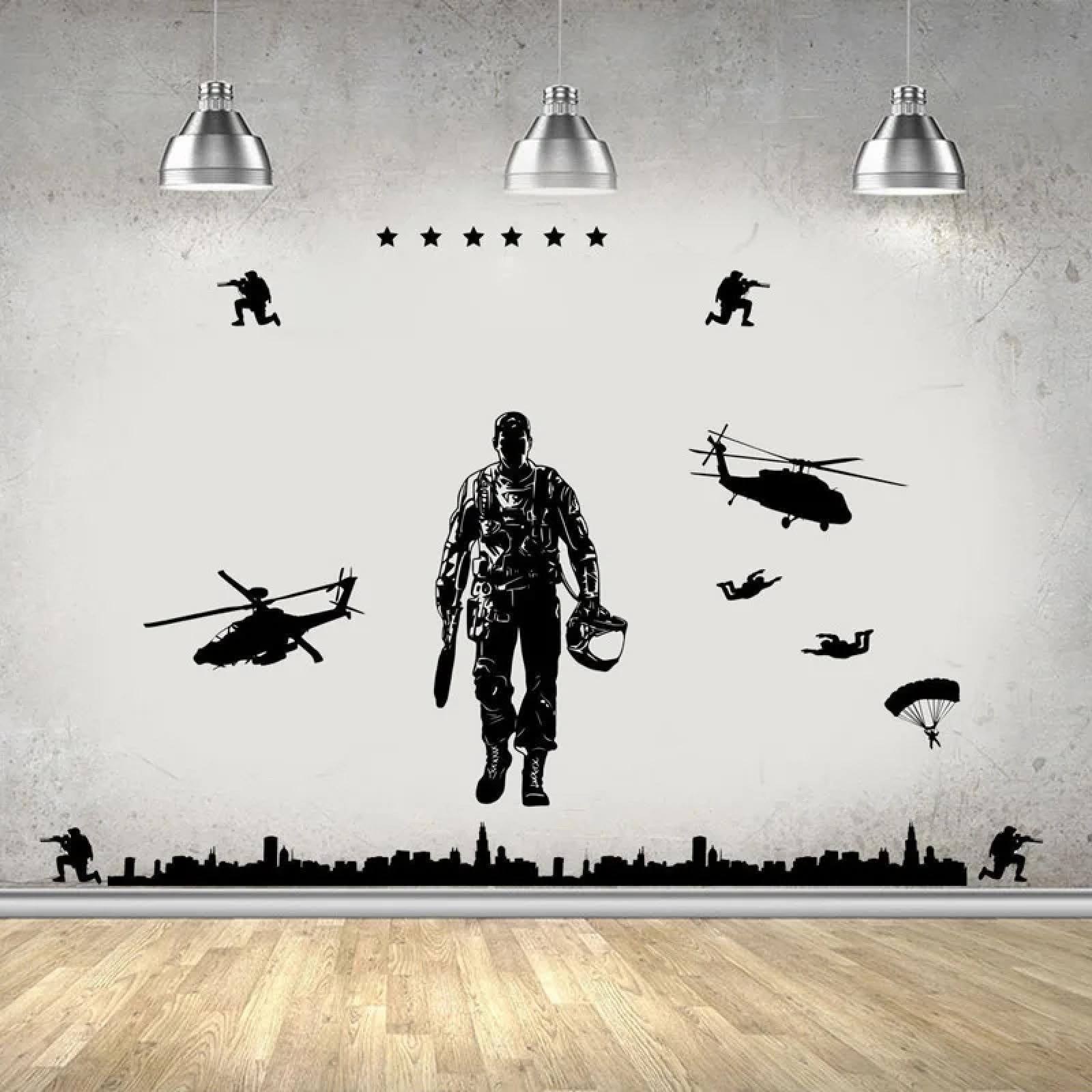 YOUOUSI Army Soldier wall Decals, wall Art Decals, Children's Room/Nursery Stickers, playroom/Boy's Bedroom Decals