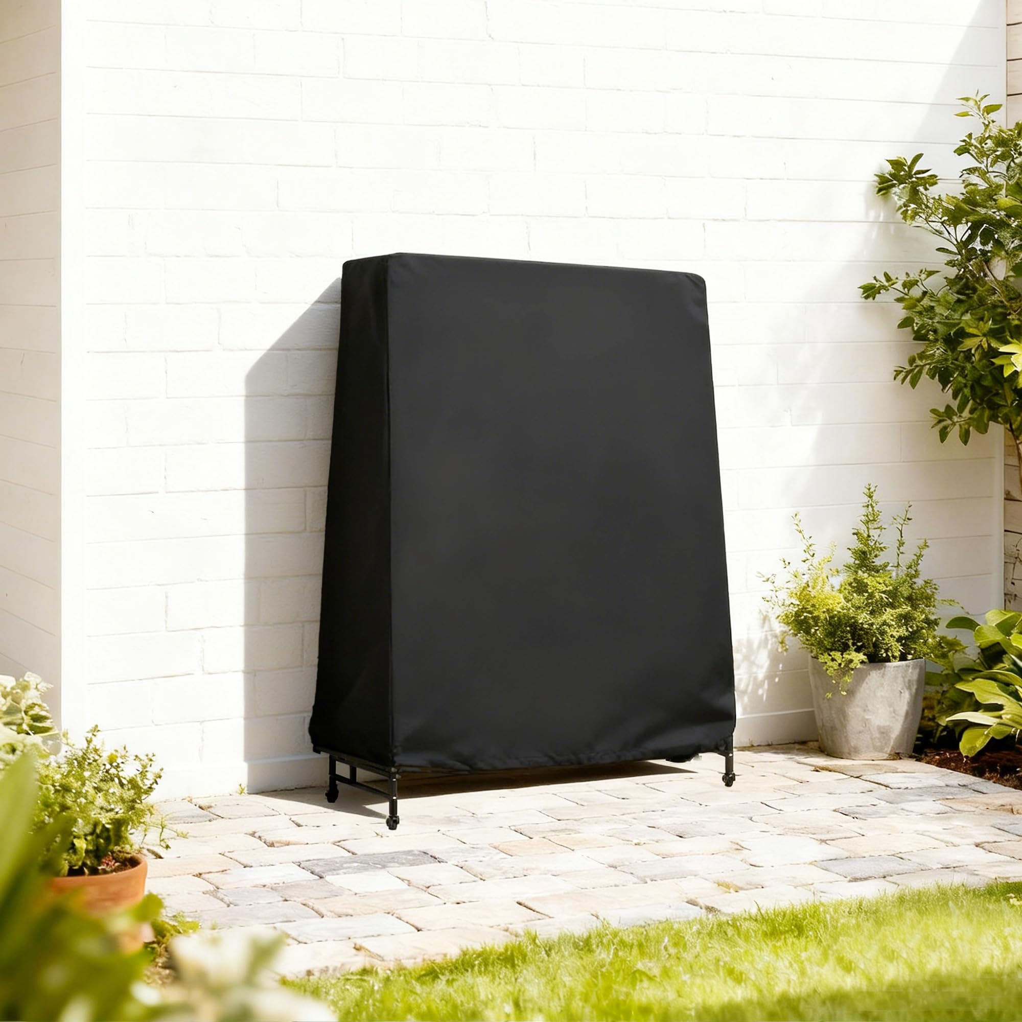 SPORTNOW Copertura Tavolo da Ping Pong in Polietilene con Cerniere e Fibbie incluse, 257x153x5 cm, Nero