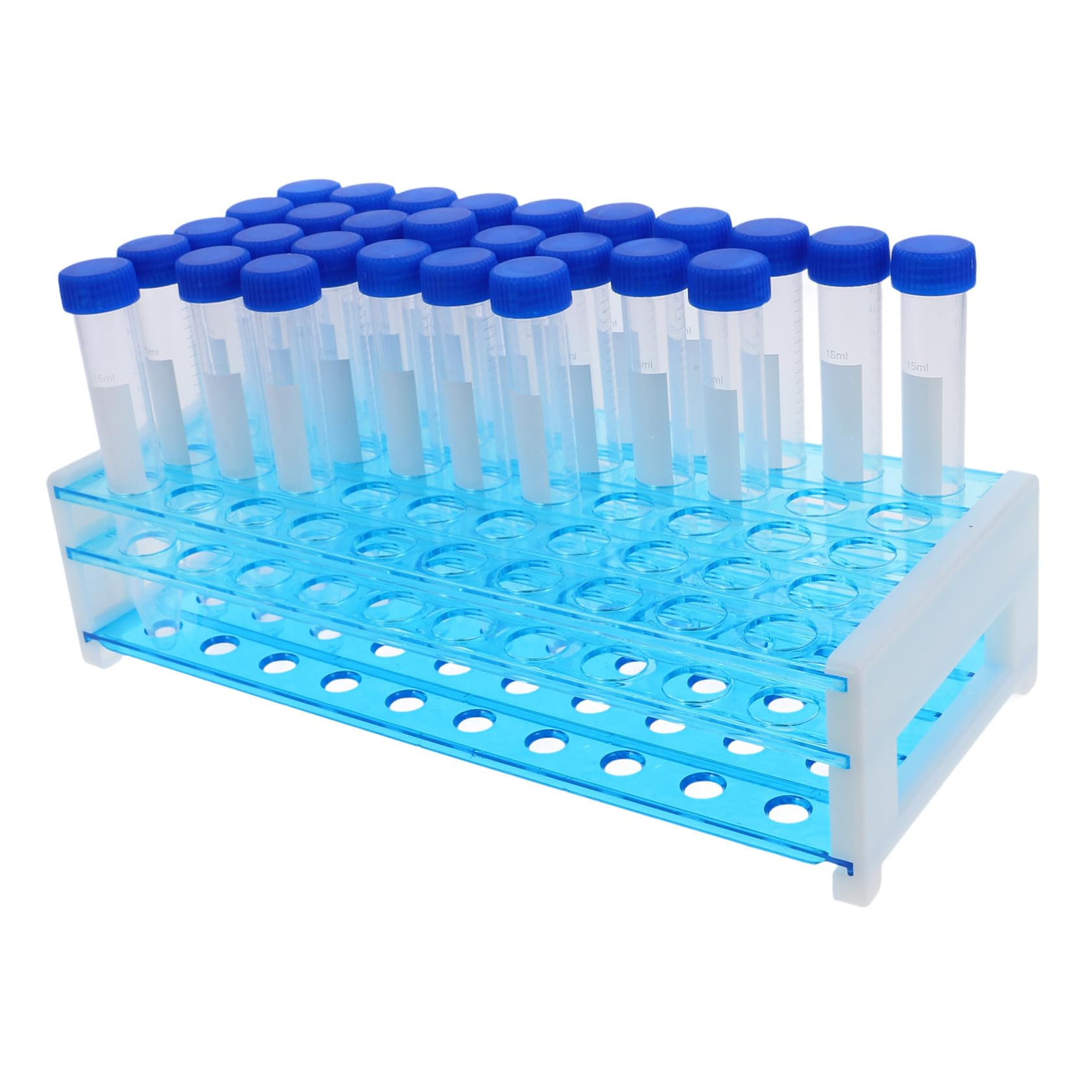 Set De Gradillas De Tubos De Ensayo De 100 Piezas 15 Ml Tubo De Centrífuga De Plástico Con Tapa Rosca
