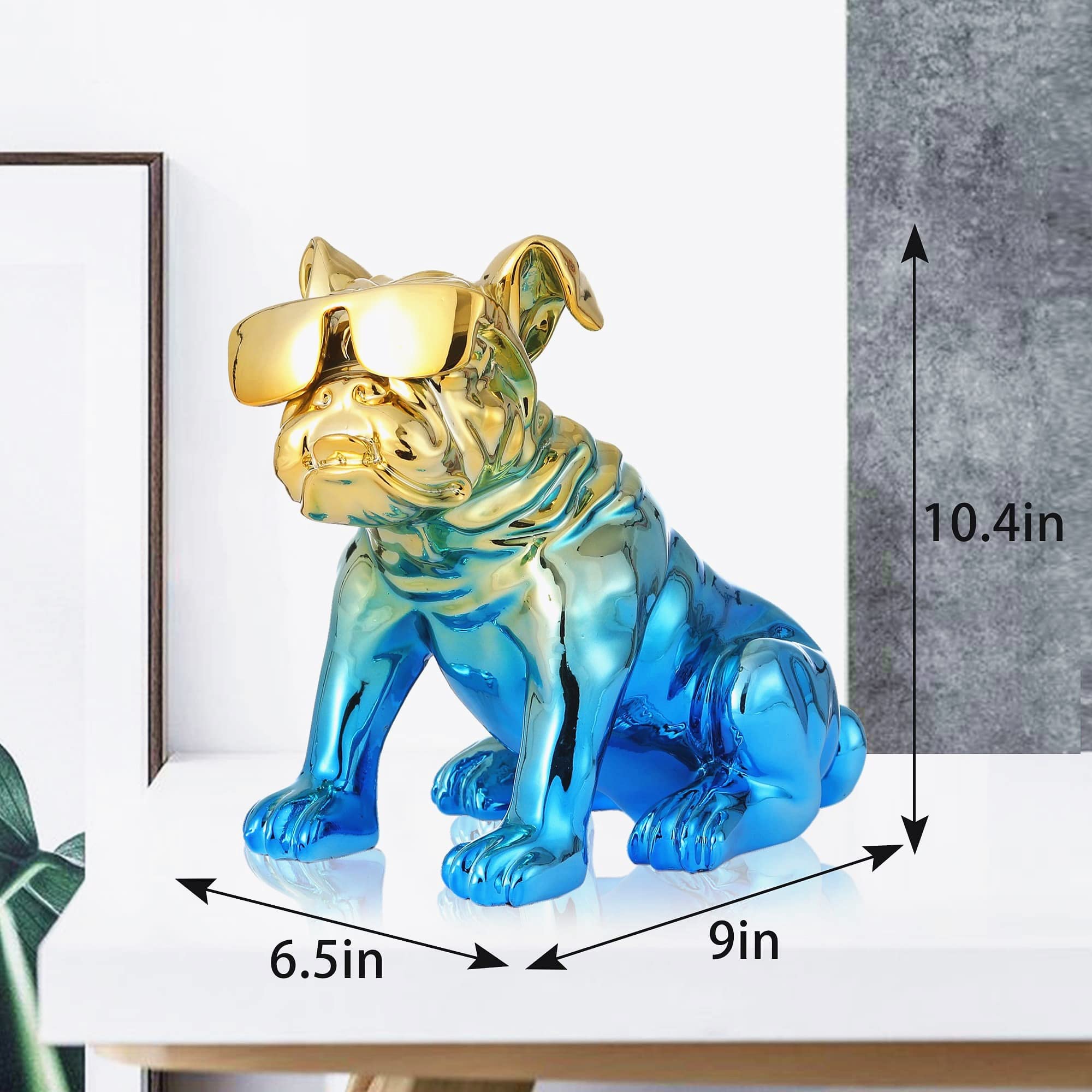 Amazon.co.jp: GREAT EASE ゴールド装飾 本棚 装飾 フレンチブルドッグ