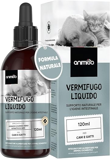 Vermifugo per Gatti e per Cani in Gocce 120ml - Sverminatore per...