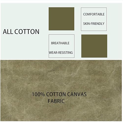 Miniatura 7 de Delantal de lona sin atar, delantal de trabajo resistente de 16 onzas con bolsillo frontal, correas extralargas ajustables M a XXL