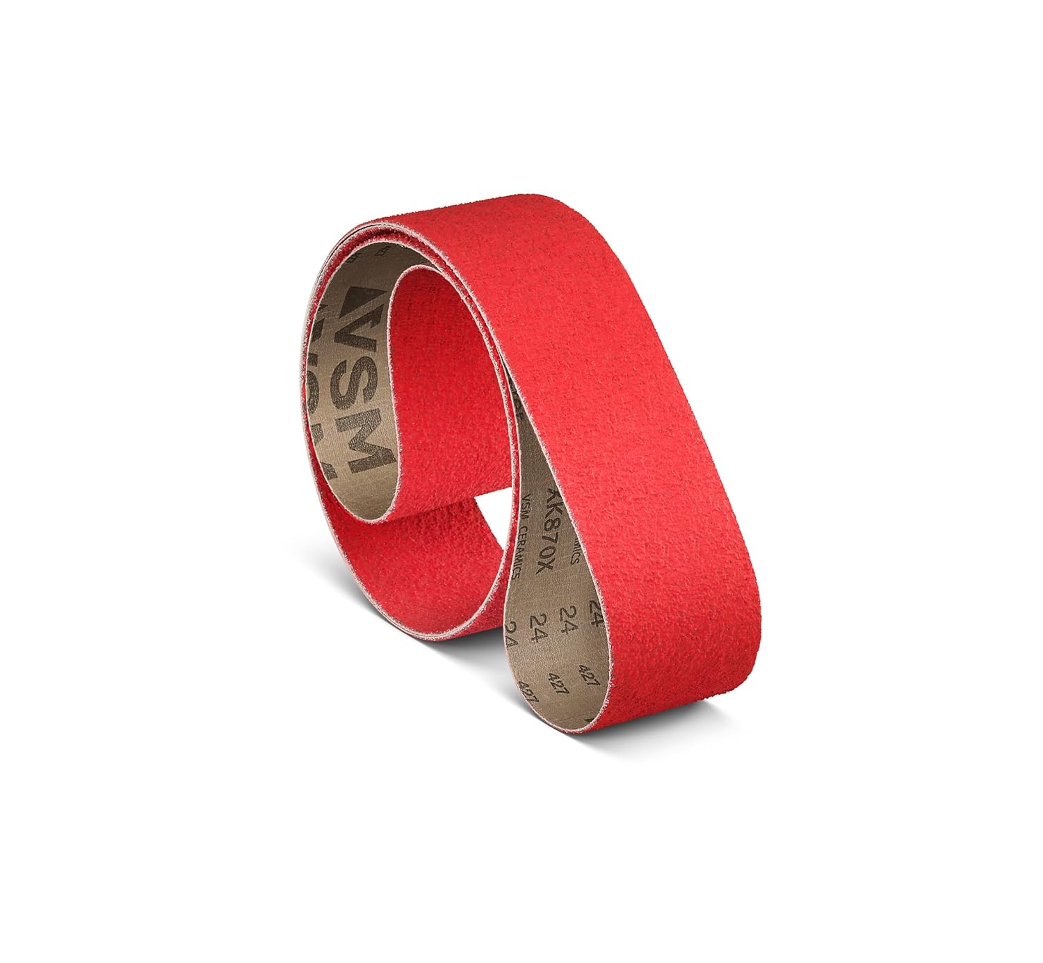 VSM 286391 Abrasive Belt, Coarse Grade, Cloth Backing, Ceramic, 40 Grit, 3/4" Width, 18" Length, Bright Red (Pack of 20)