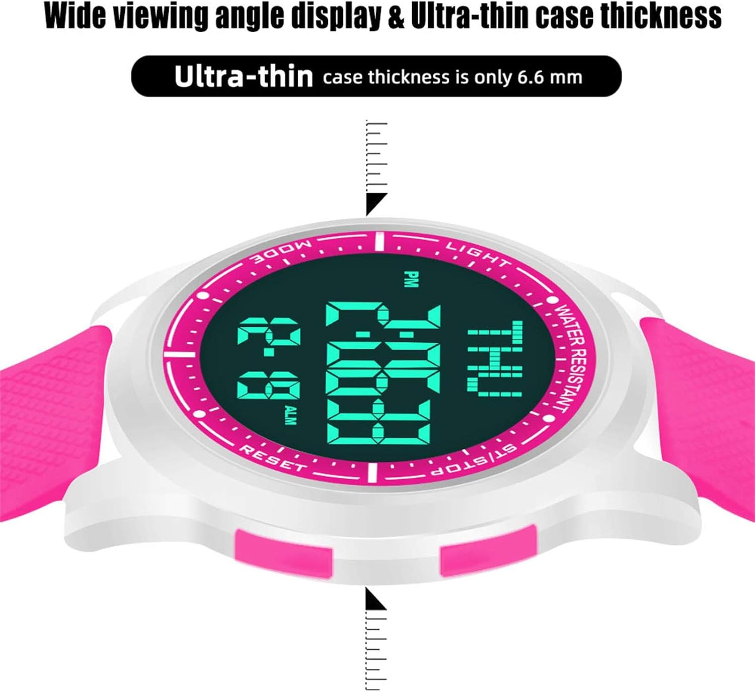 Schéma rozměrů digitálních hodinek Beeasy