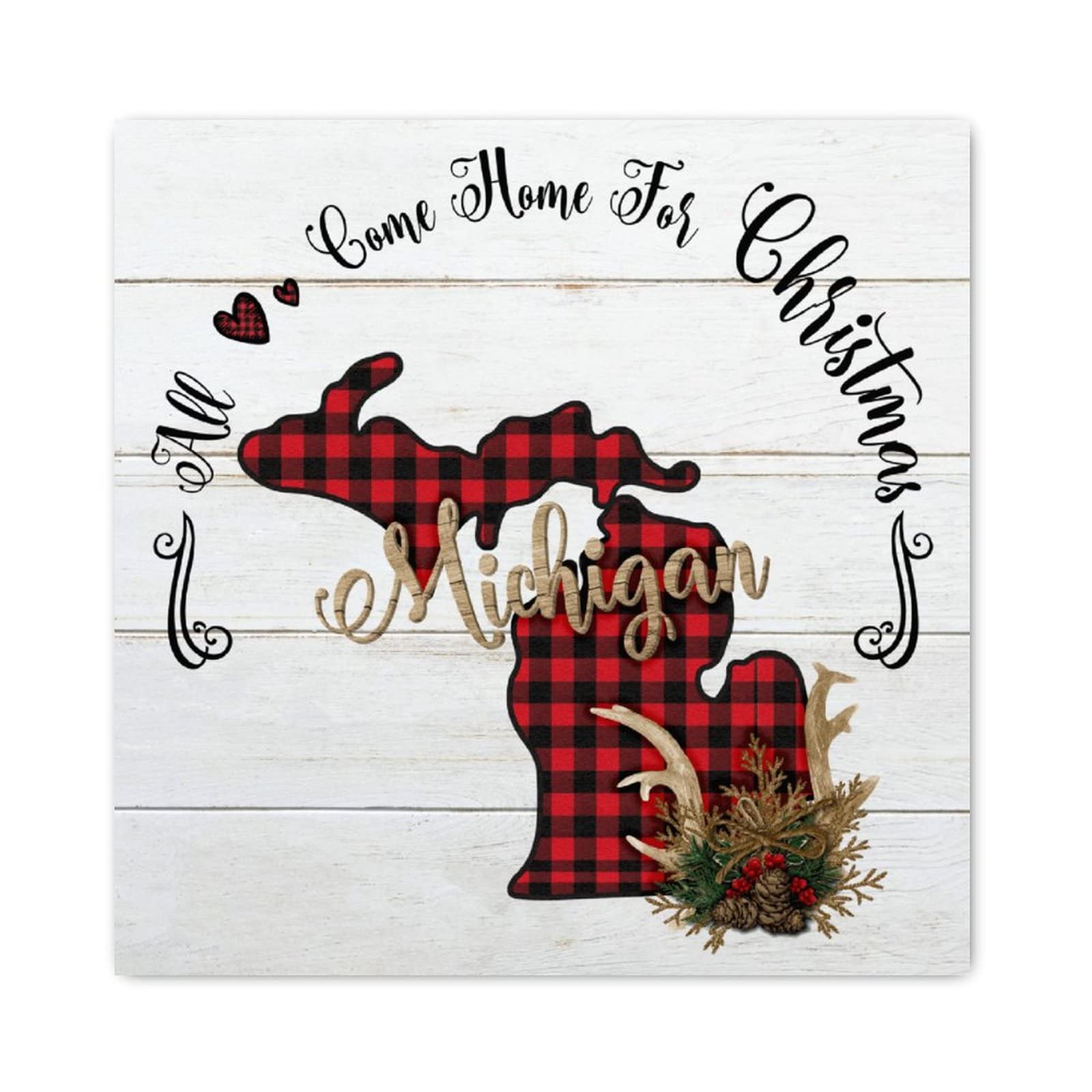 Panneau de Noël en bois All Come Home : ravivez les souvenirs d'enfance