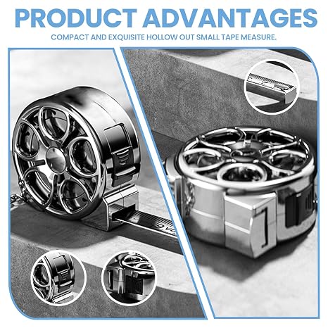Mini Stainless Steel Tape Measure, 118.11/3Meter Tape Measure Delicate Ruler, Multipurpose Present Ruler Ideal for DIY, Office & Woodworking Projects