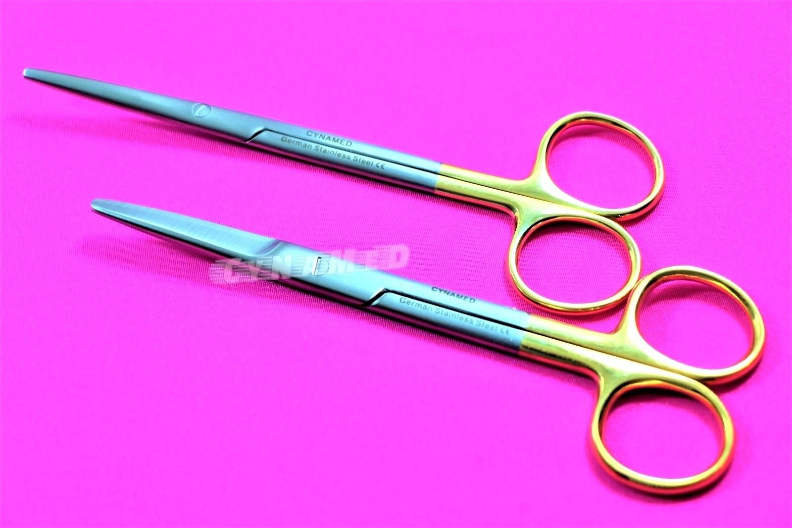 2 Premium German TC METZENBAUM Plus Mayo Dissecting Scissors Straight 5.5 inch Dental CYNAMED