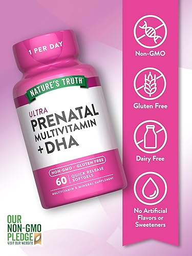 Miniatura 3 de Nature's Truth Vitaminas prenatales para mujeres | con DHA y ácido fólico | 60 cápsulas blandas | Suplemento sin OMG y sin gluten