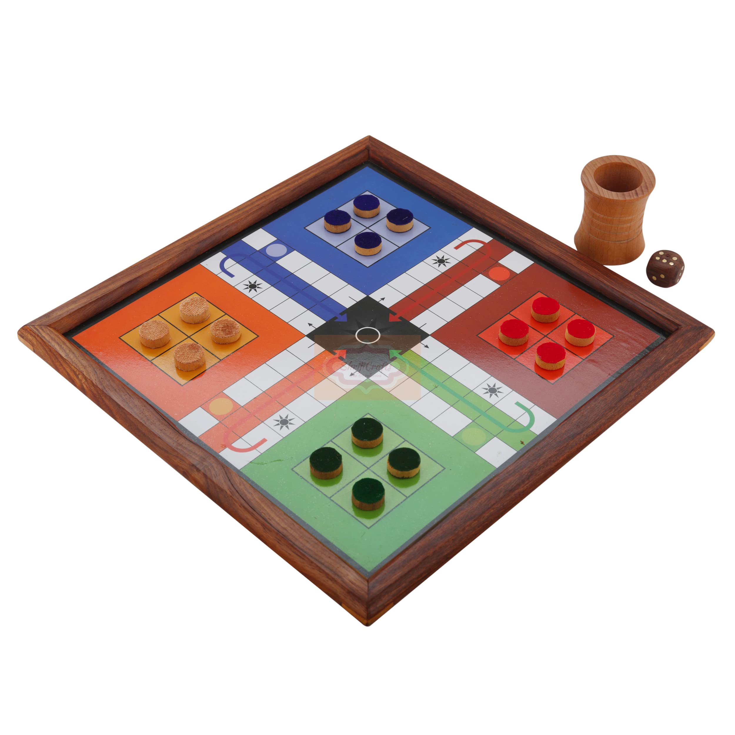 Ortus Handmade Wooden Classic 2 in 1 Ludo Snakes and Ladders