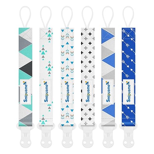 Miniatura 11 de Smlpuame Clip para chupete para niña, paquete de 6 elegantes correas de clips para bebés, soporte para paci con clip de metal, ligero, universal, se