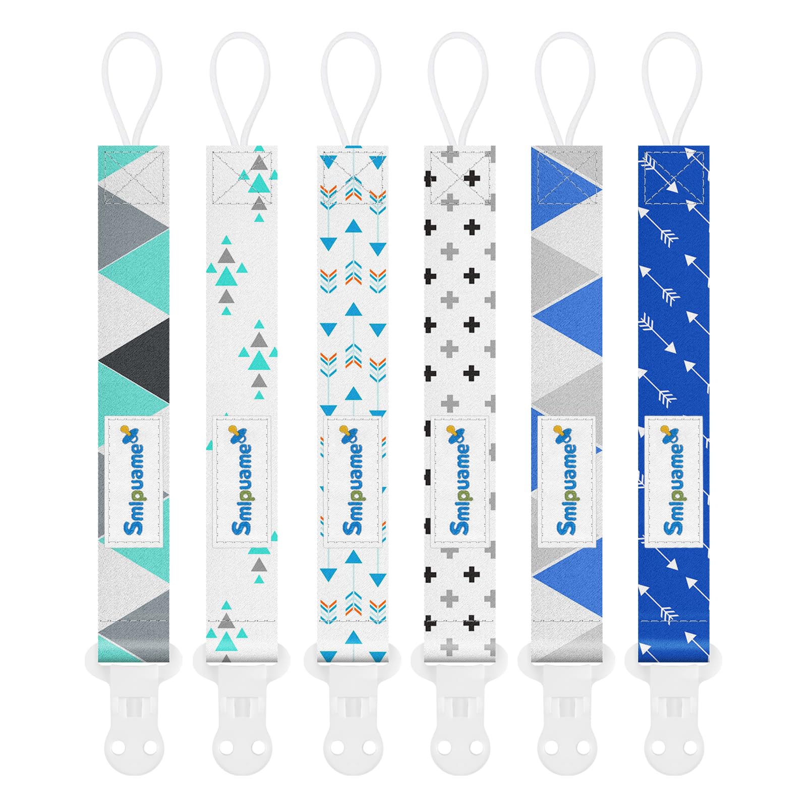 Smlpuame Dummy Clips Girl,6 Pack BPA Free Soother Chain,Pacifier Holder Clips for Teether Toy,Baby Dummy Strap Clip Universal Design Fit All Pacifiers Baby Teething Toys,Newborn Baby Shower(Fruit) — view 15