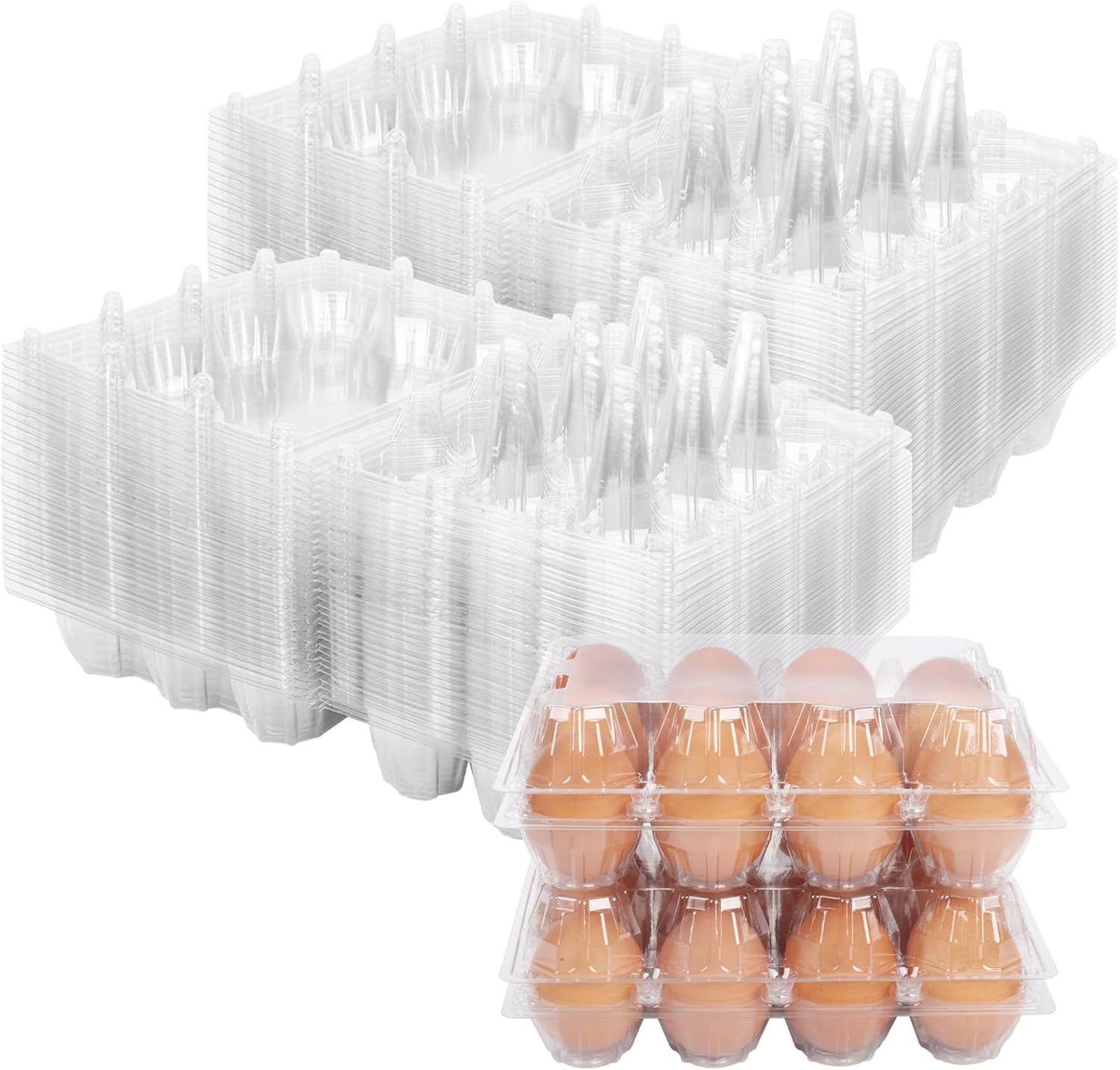 120Pack Egg Cartons Cheap Bulk Empty Egg Cartons Egg Holders for Home Ranch Chicken Farm, Commercial Business Market Display, 2x6 Grids, Large