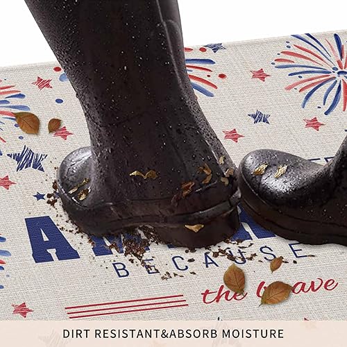 Vista 361 de Tapete de Feliz Navidad, tapete antideslizante para puerta delantera, baño, cocina, dormitorio, patio, entrada, 16 x 24 pulgadas, rojo, negro y verde