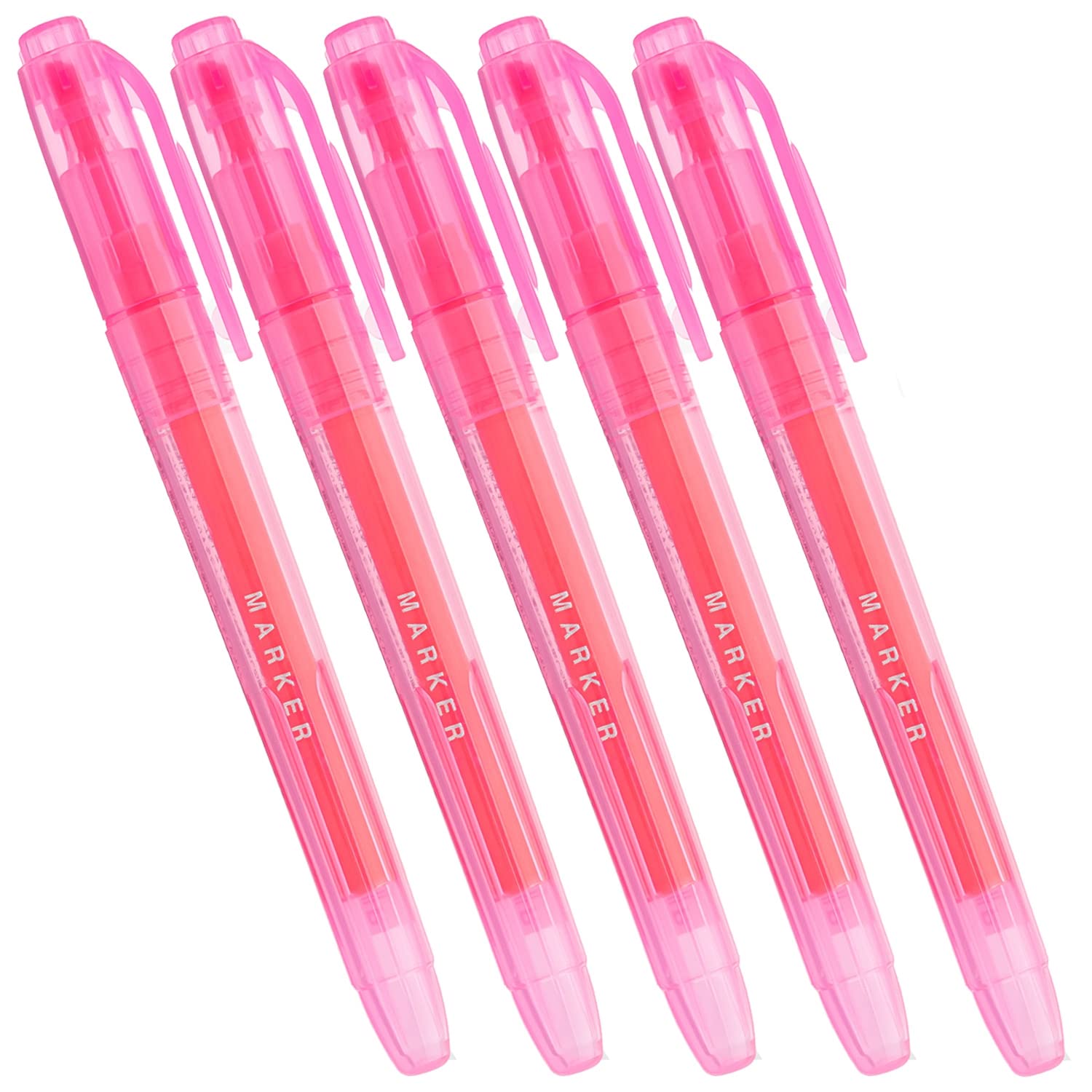 Amazon.co.jp: アイ・エス 蛍光ペン 蛍光マーカー 5本 ピンク IKP-5-P 