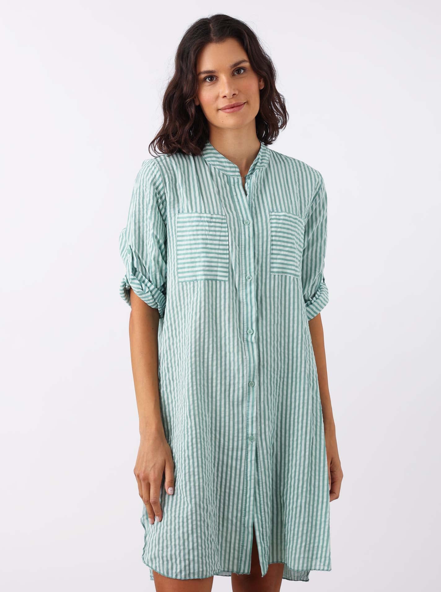 Zwillingsherz Longbluse im Streifen Muster – Hochwertiges Sommerkleid für Damen Frauen Mädchen - Abendkleid Freizeitkleid Strandkleid - Locker luftige Tunika - Perfekt für Frühling Sommer Herbst