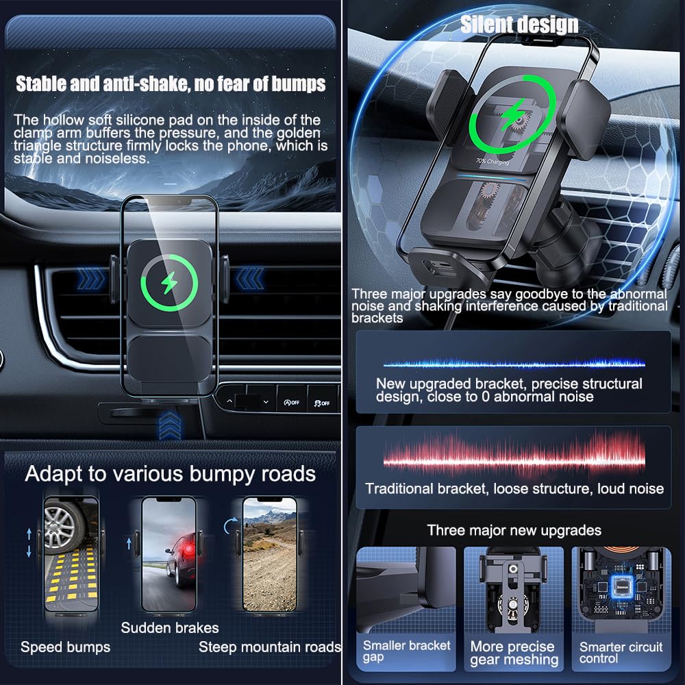 Supporto per telefono da auto per Mercedes-Benz W167 Classe GLE 2019-2024 2025, supporto per telefono cellulare per parabrezza, cruscotto, bocchetta dell'aria, supporto per smartphone
