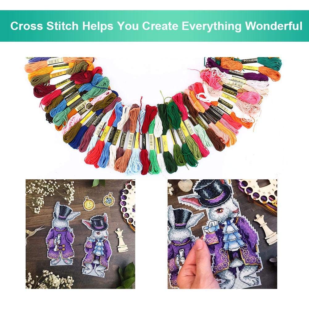 Kit De 100 écheveaux De Fil à Broder DMC + 18 Accessoires - Coton Coloré Pour Point De Croix, Crochet, Bracelets - Loisirs Créatifs - 12