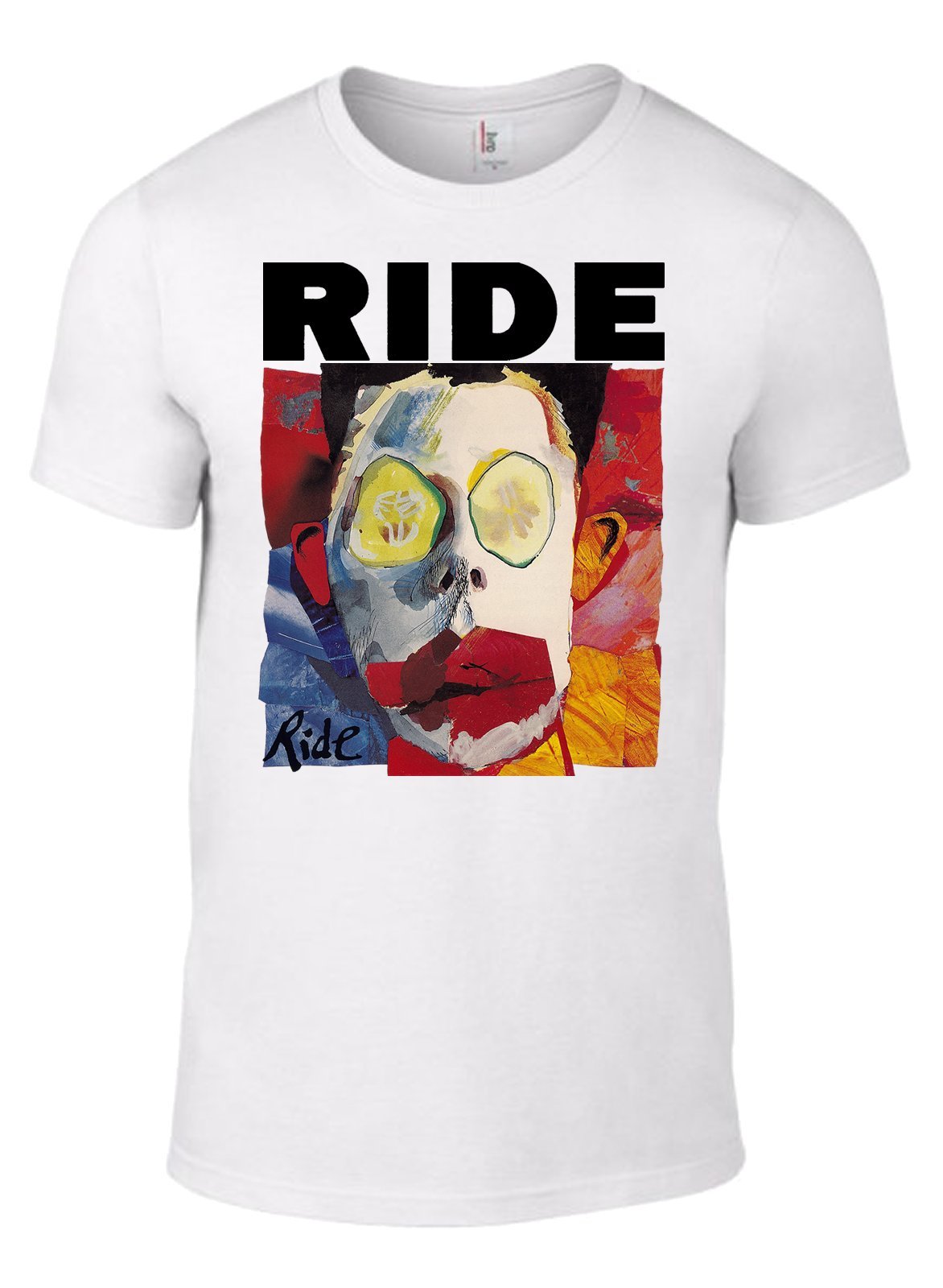 Ride - Going Blank Again Band CD Album Cover Image T-Shirt - Shoegazing Indie Alternative Tee - White