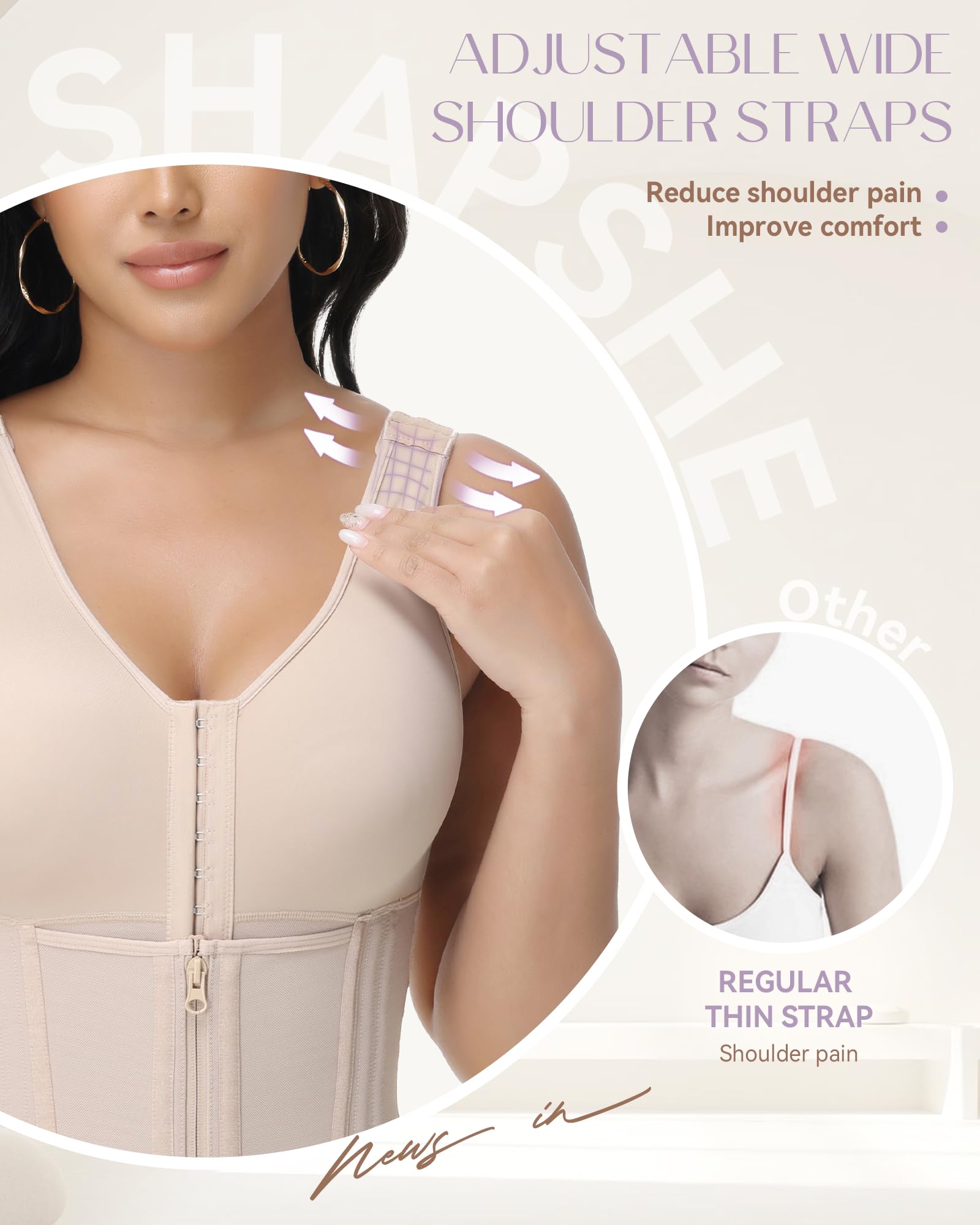 SHAPSHE Fajas Colombianas Moldeadoras postoperatorias etapa 1/2/3 de alta compresión Prenda moldeadora de cuerpo completo para mujer