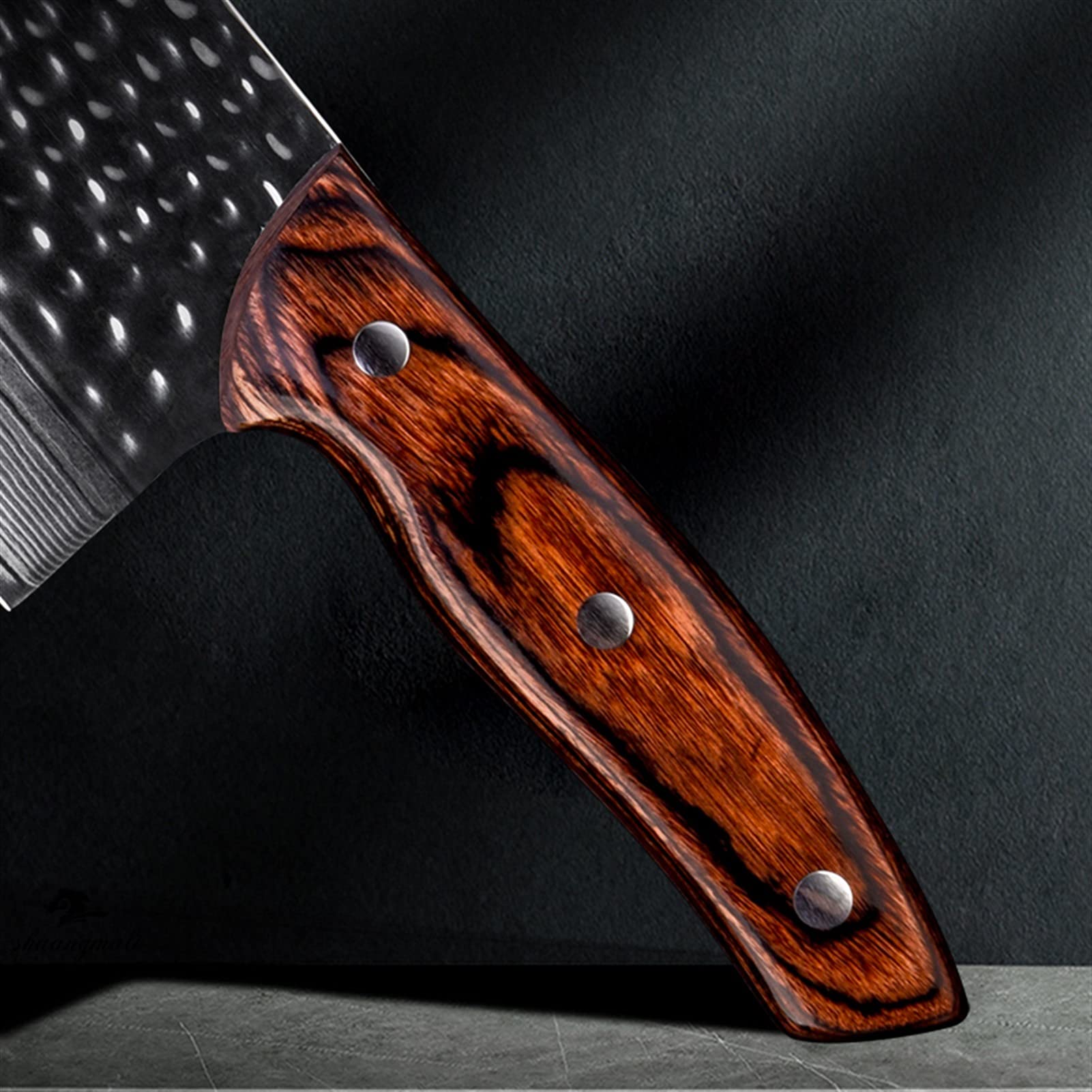 8-Zoll-Klebermesser Damaskus-Stahlküche Chefmesser-scharfer Fräser-Fleisch-Metzger-Schneidmesser mit Holzgriff Küchenmesser (Color : Cleaver Knife, Kitchen Knife Size : 8 inch)