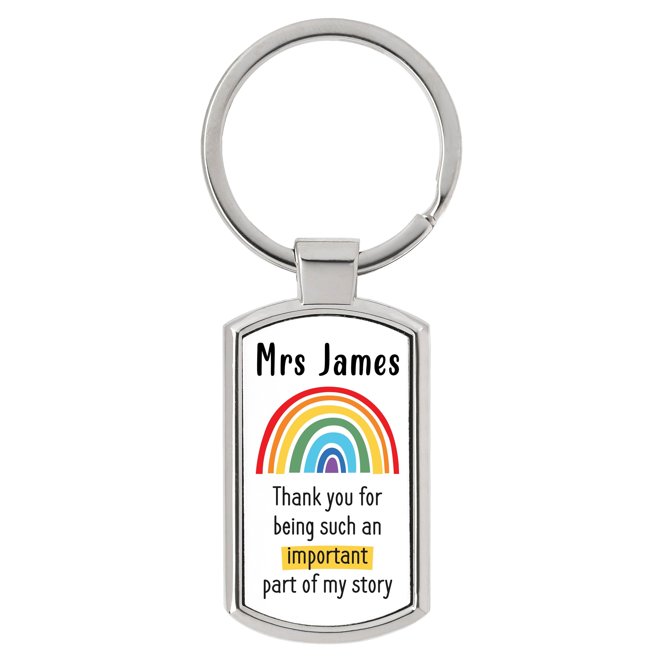 Drifting Ducks Personalised Keyring – Custom Metal Keychain – Thank You My Story Teacher Appreciation - Nursery Childminder Teaching Assistant Gift