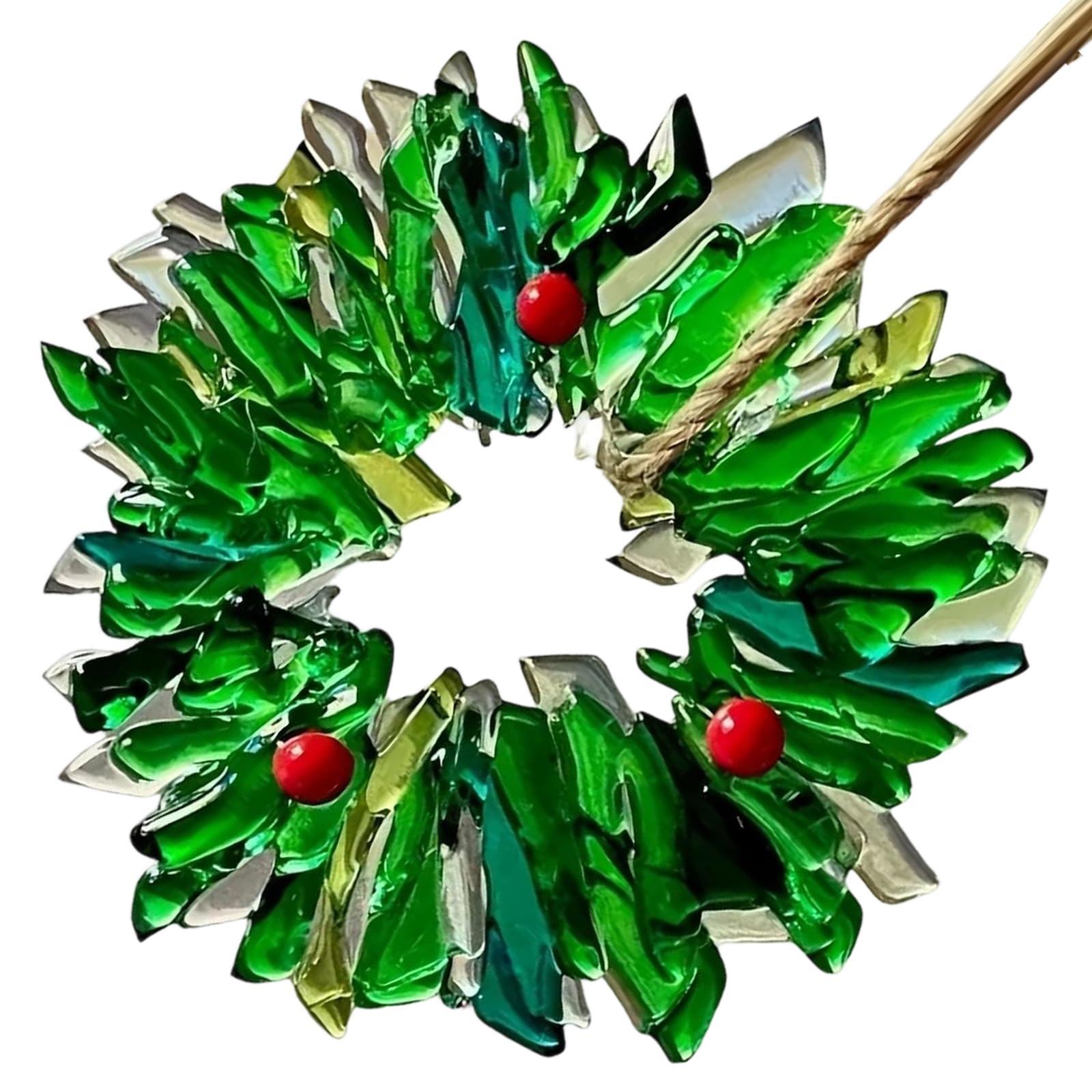 Jazuaiao Weather Proof Christmas Decoration Weather Resistant Acrylic Wreath Ornament Easy Setups Pendant for Home Shatterproof Christmas Accessories