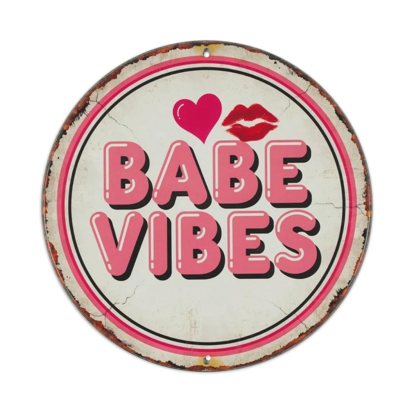 Babe Vibes Y2K Metal Tin Sign Plaque