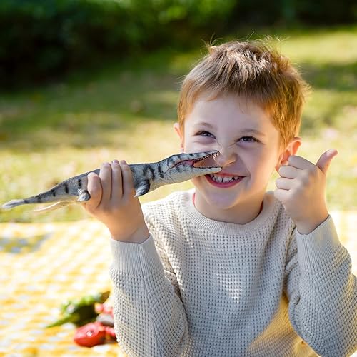 Miniatura 6 de Gemini&Genius Juguetes de dinosaurio Mosasaurus y Kronosaurus de animales marinos con mandíbula móvil, juguetes de tiburón, perfectos para regalos